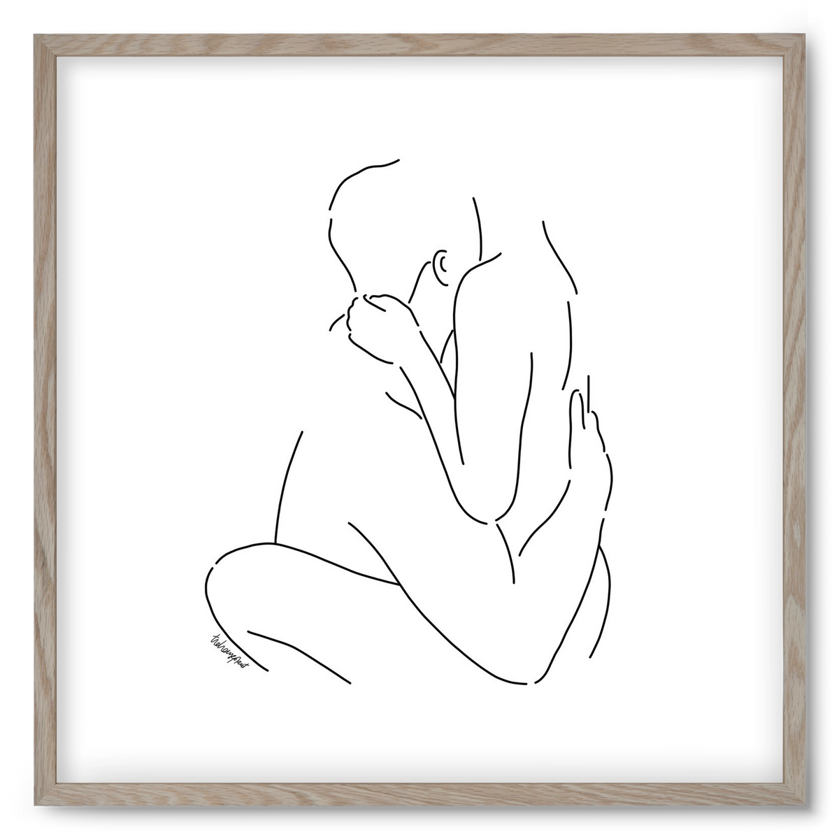 Together, 50x50 cm (50x50 cm), Tölgy keret