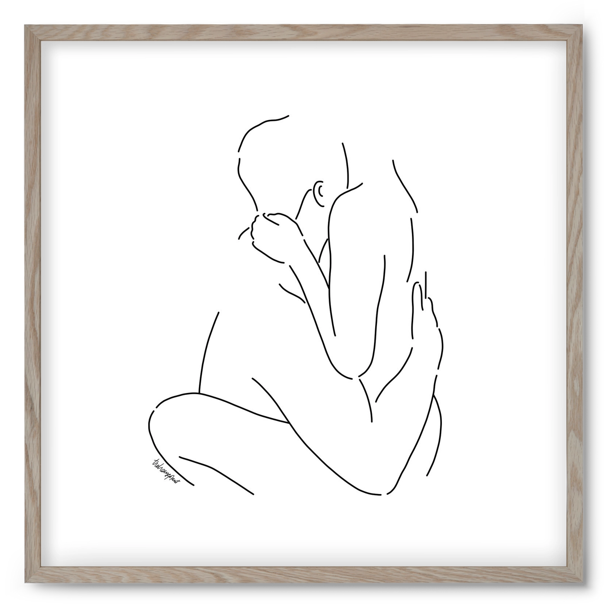 Together, 50x50 cm (50x50 cm), Tölgy keret