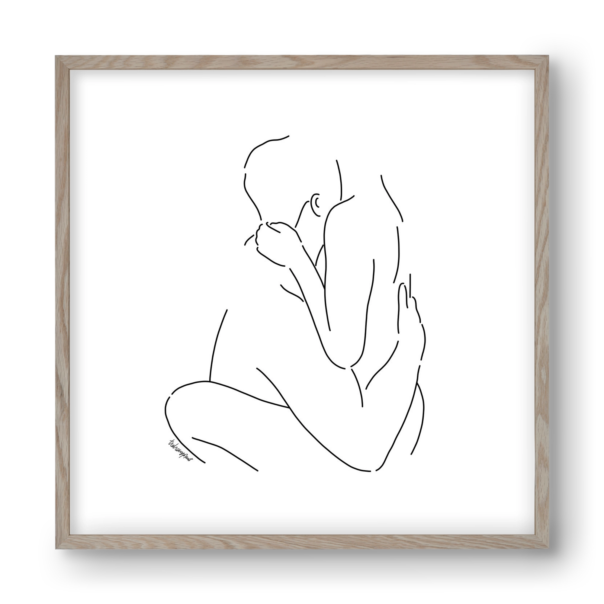 Together, 40x40 cm (40x40 cm), Tölgy keret