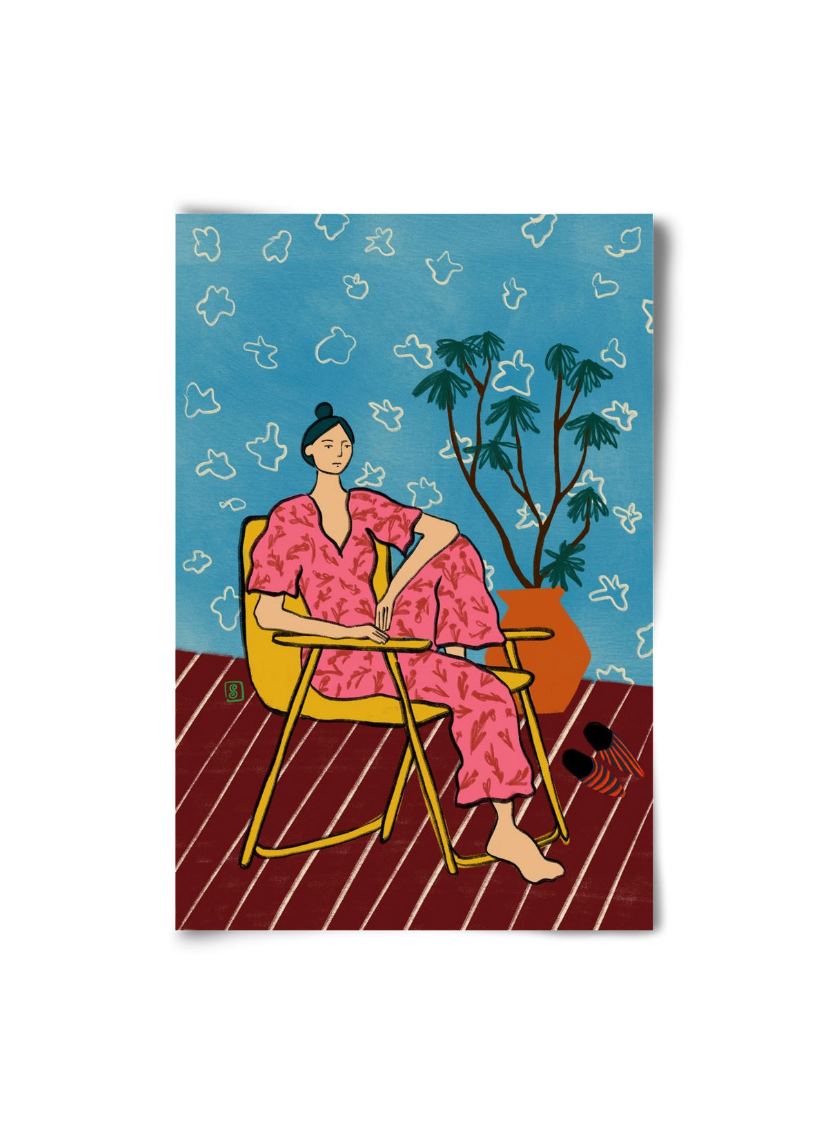 PLANT LADY AT HOME, 20x30 cm, Keret nélkül