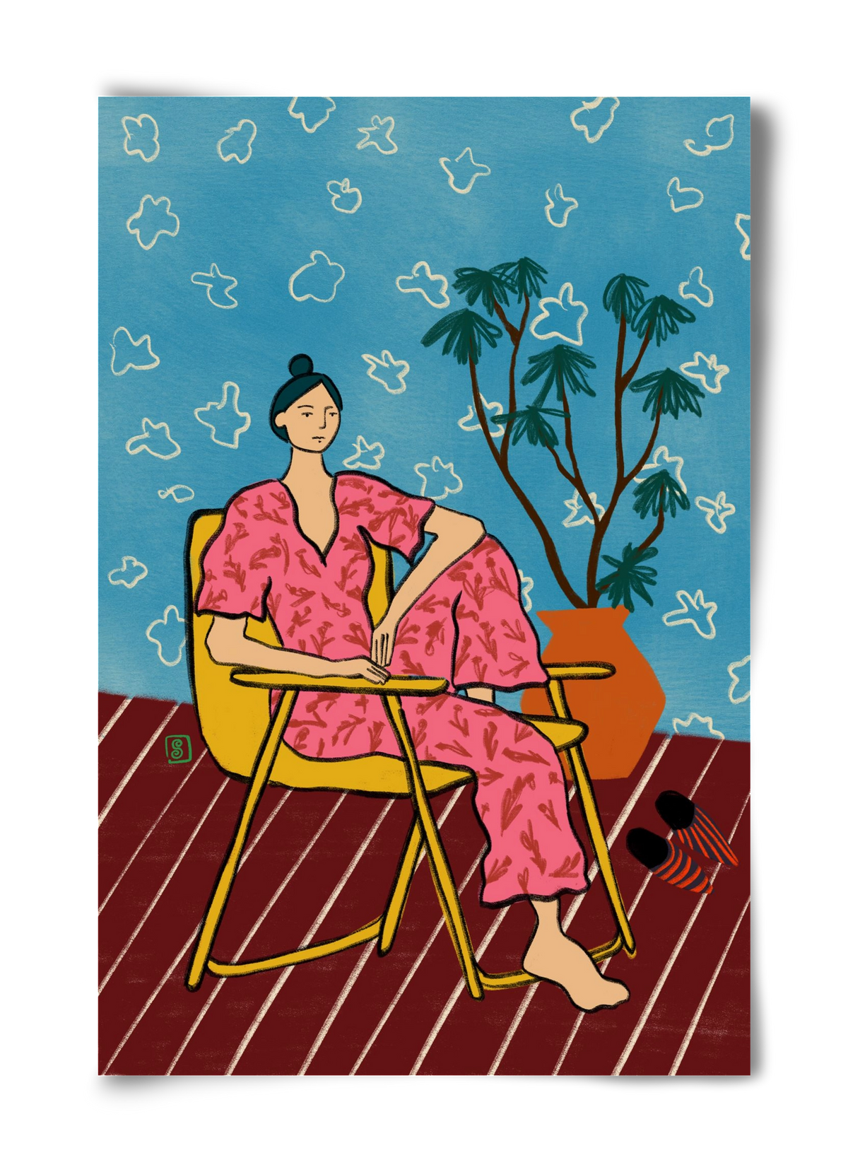 PLANT LADY AT HOME, 40x60 cm, Keret nélkül