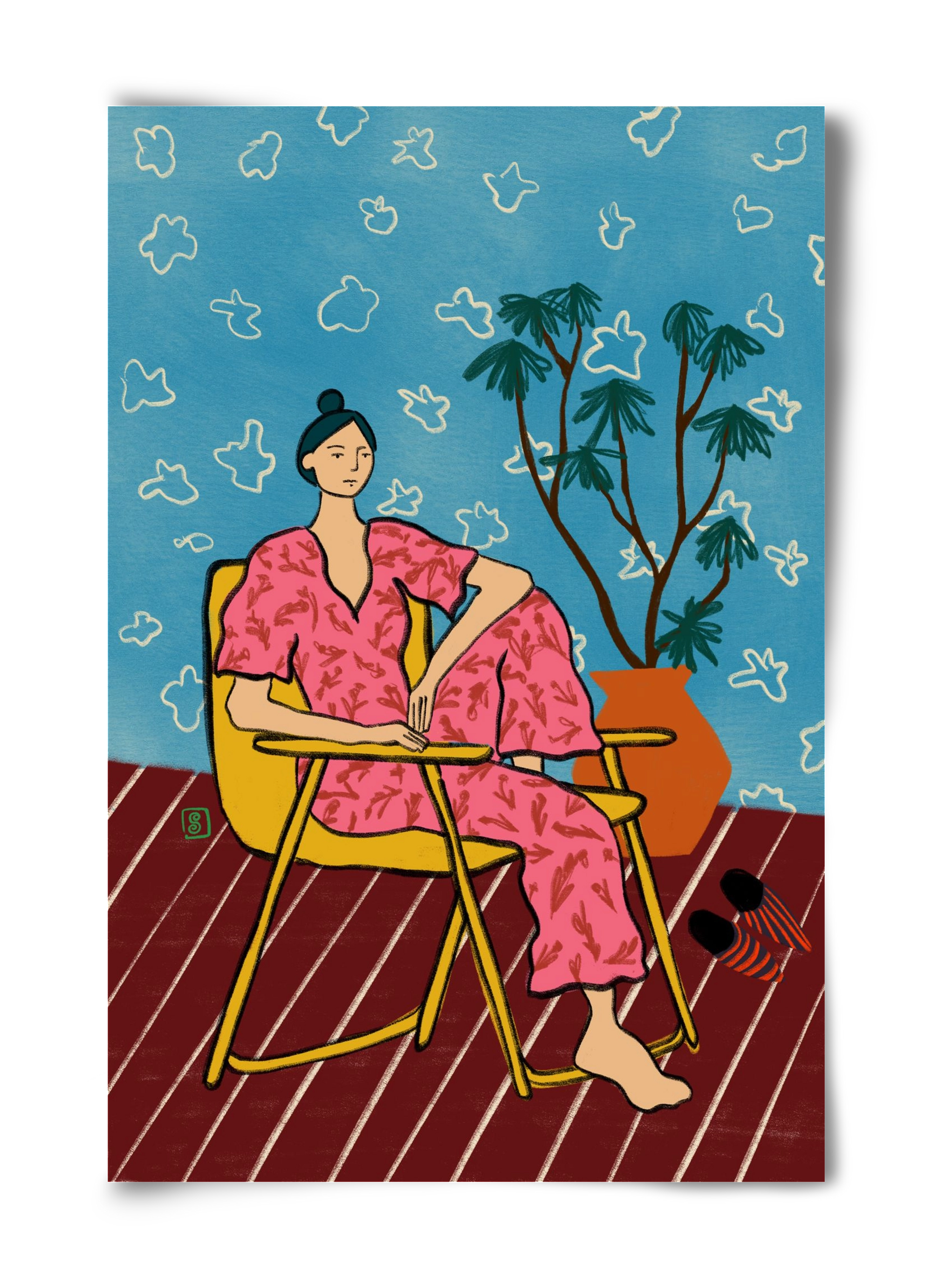 PLANT LADY AT HOME, 40x60 cm, Keret nélkül