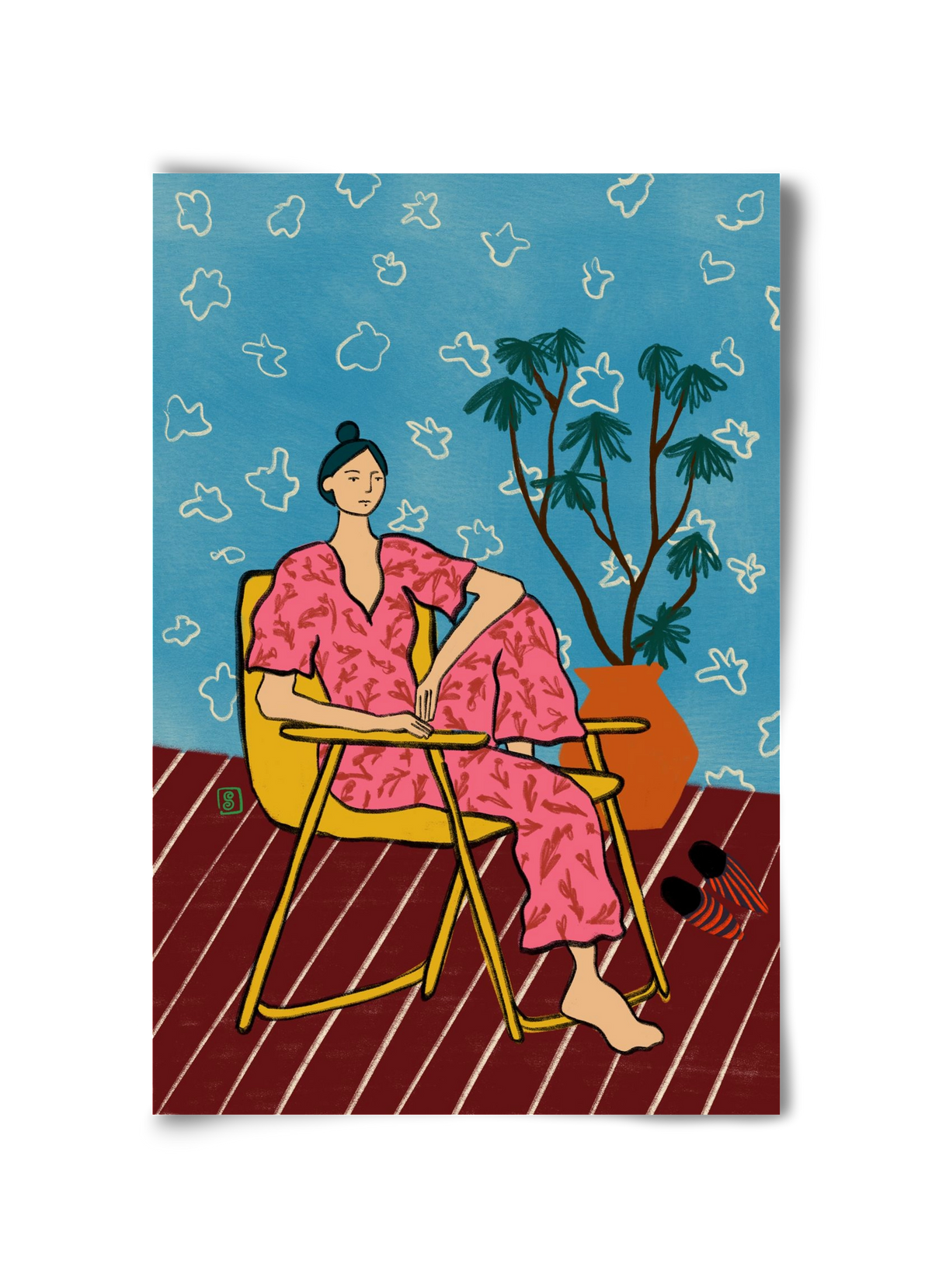 PLANT LADY AT HOME, 30x45 cm, Keret nélkül