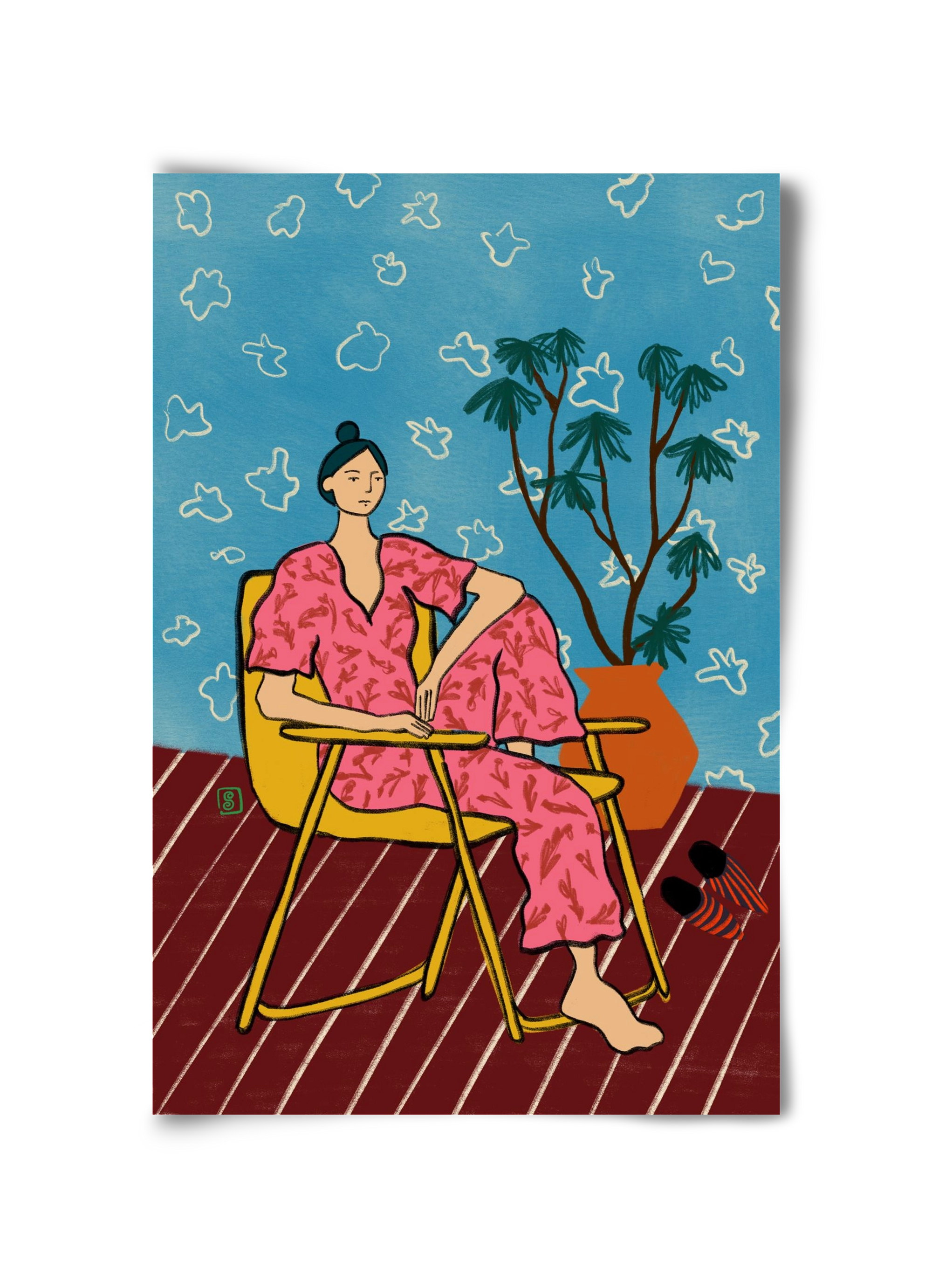 PLANT LADY AT HOME, 30x45 cm, Keret nélkül