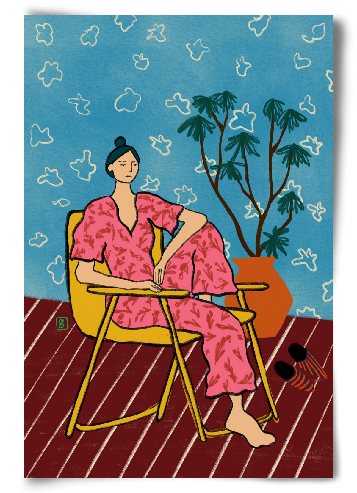 PLANT LADY AT HOME, 60x90 cm, Keret nélkül