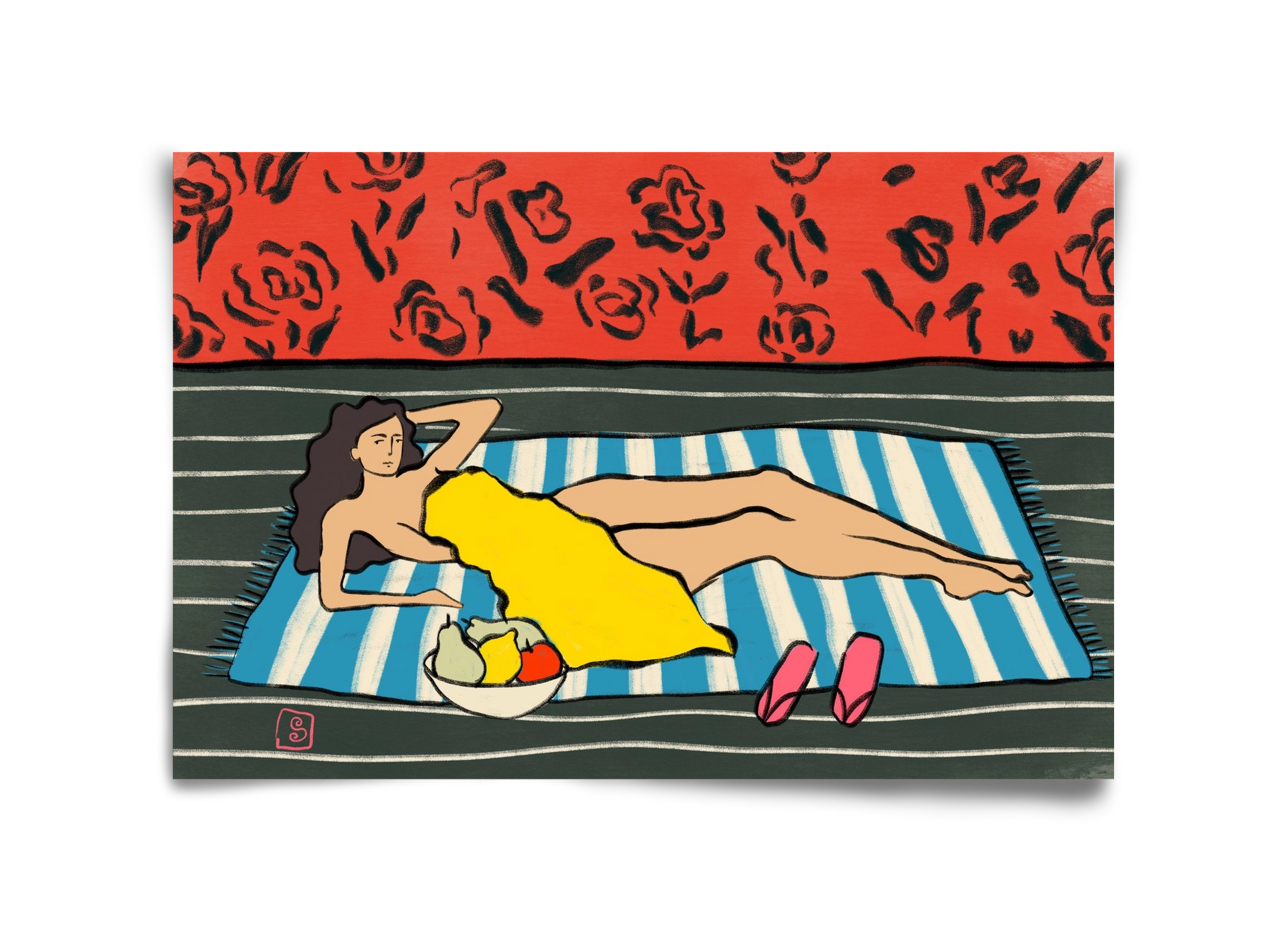 RESTING WOMAN, 45x30 cm, Keret nélkül