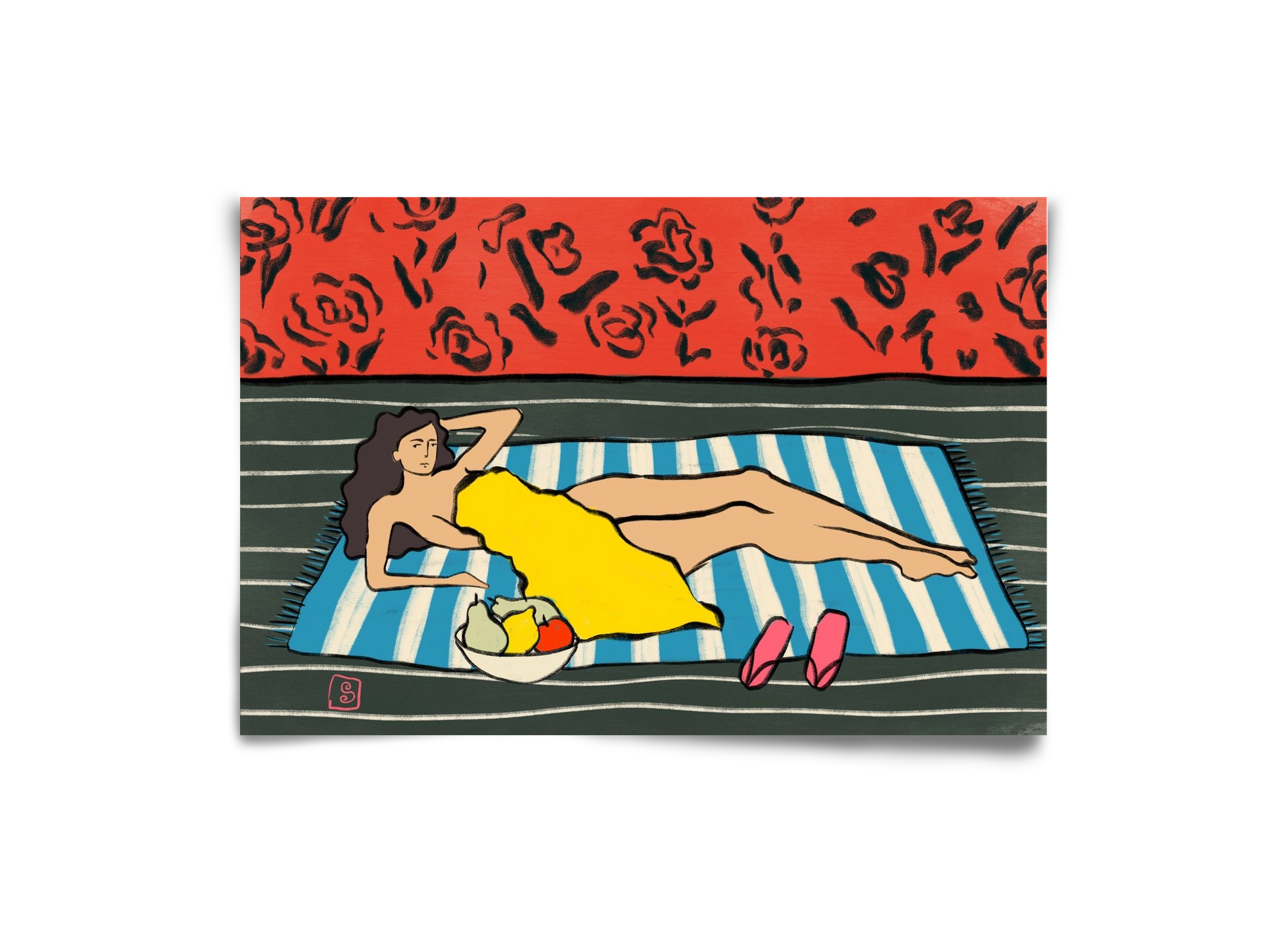 RESTING WOMAN, 30x20 cm, Keret nélkül