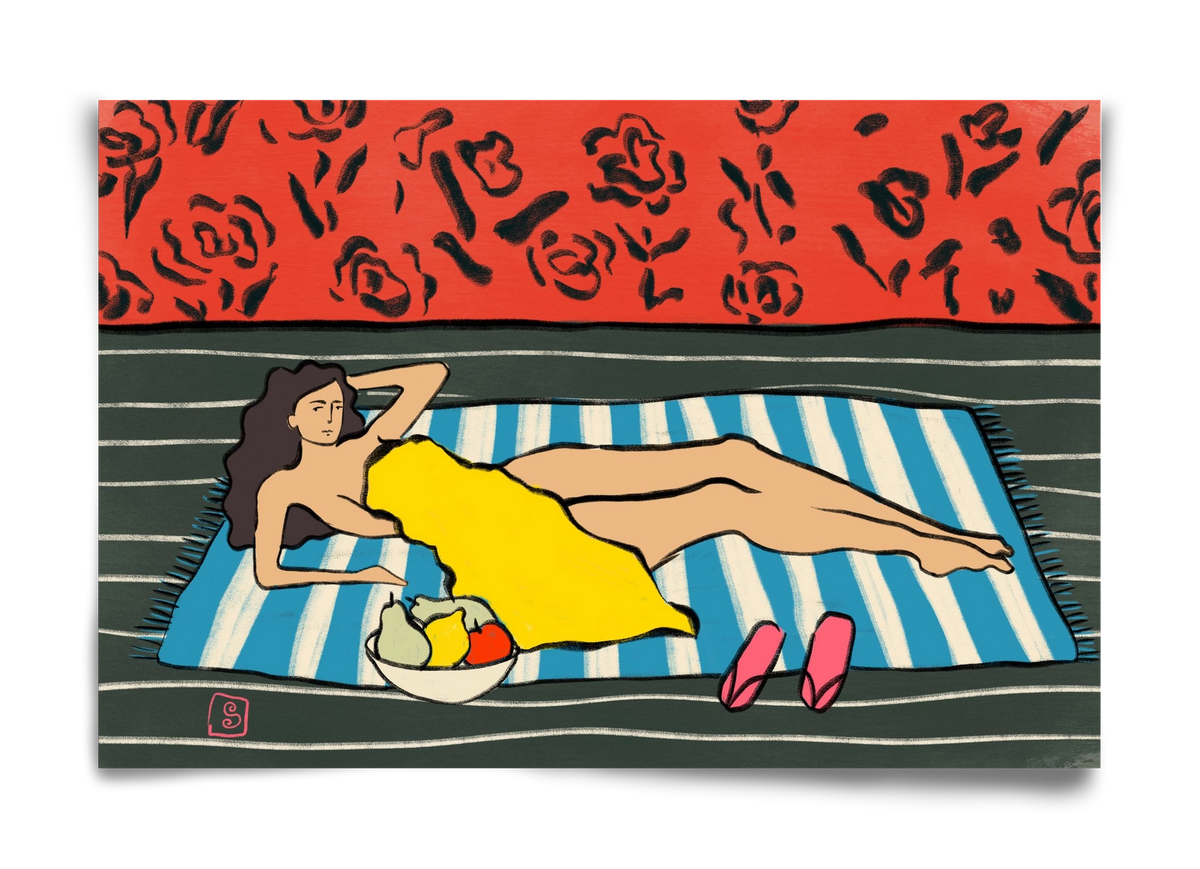 RESTING WOMAN, 60x40 cm, Keret nélkül