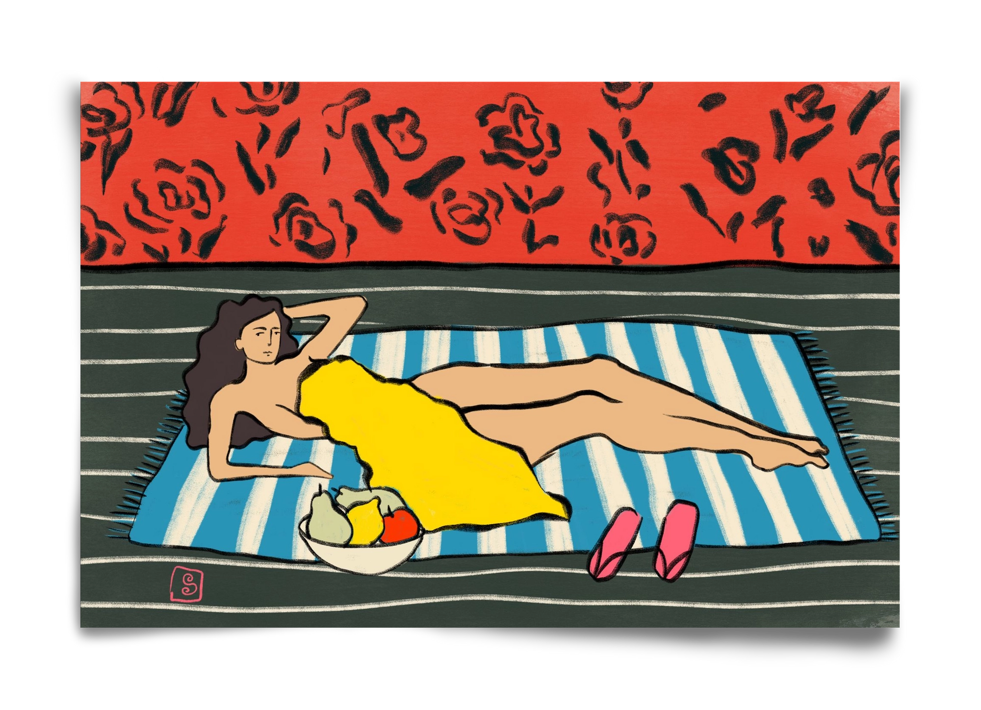 RESTING WOMAN, 60x40 cm, Keret nélkül