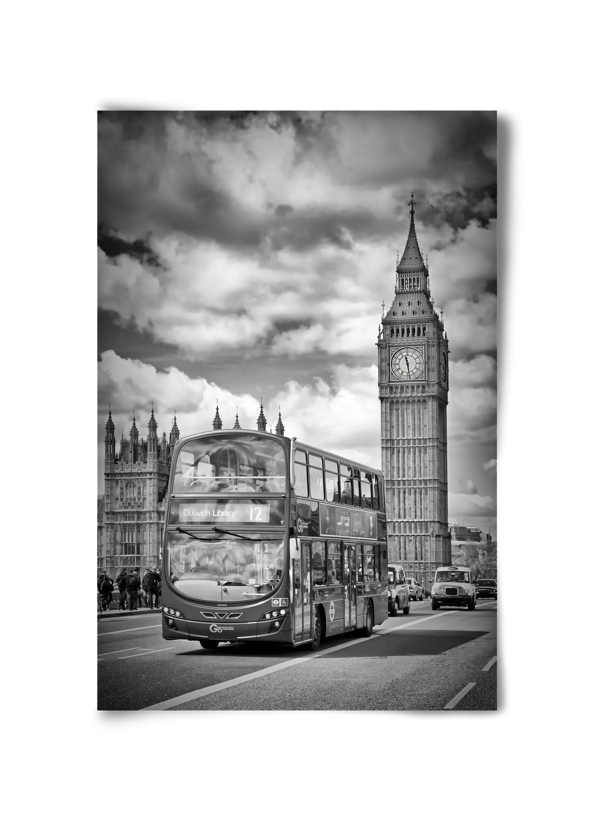 LONDON Houses of Parliament and traffic, 30x45 cm, Keret nélkül