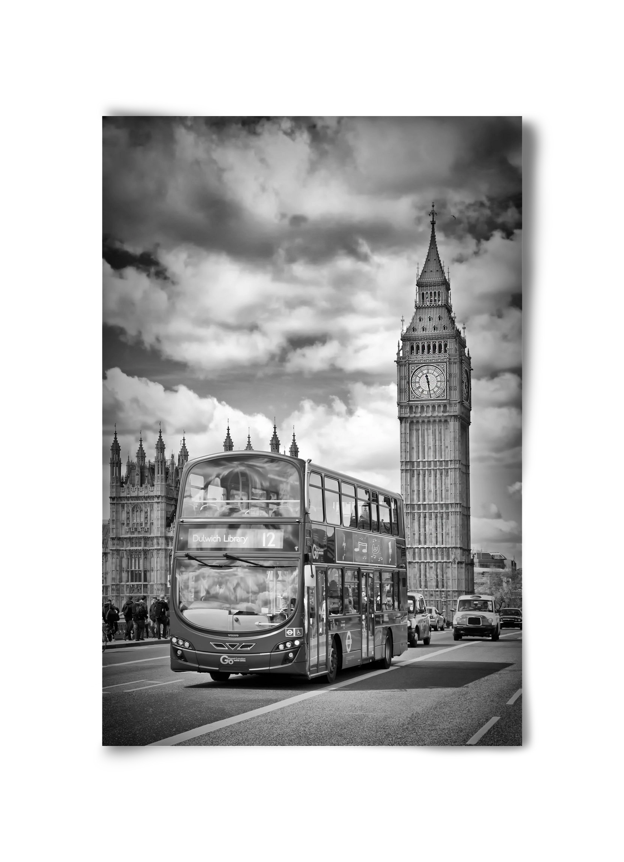 LONDON Houses of Parliament and traffic, 30x45 cm, Keret nélkül