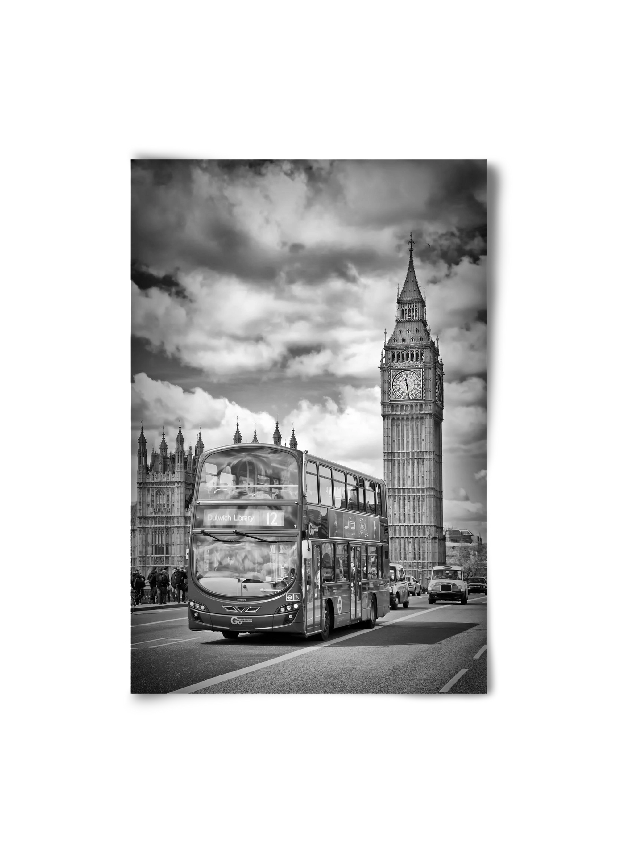 LONDON Houses of Parliament and traffic, 20x30 cm, Keret nélkül