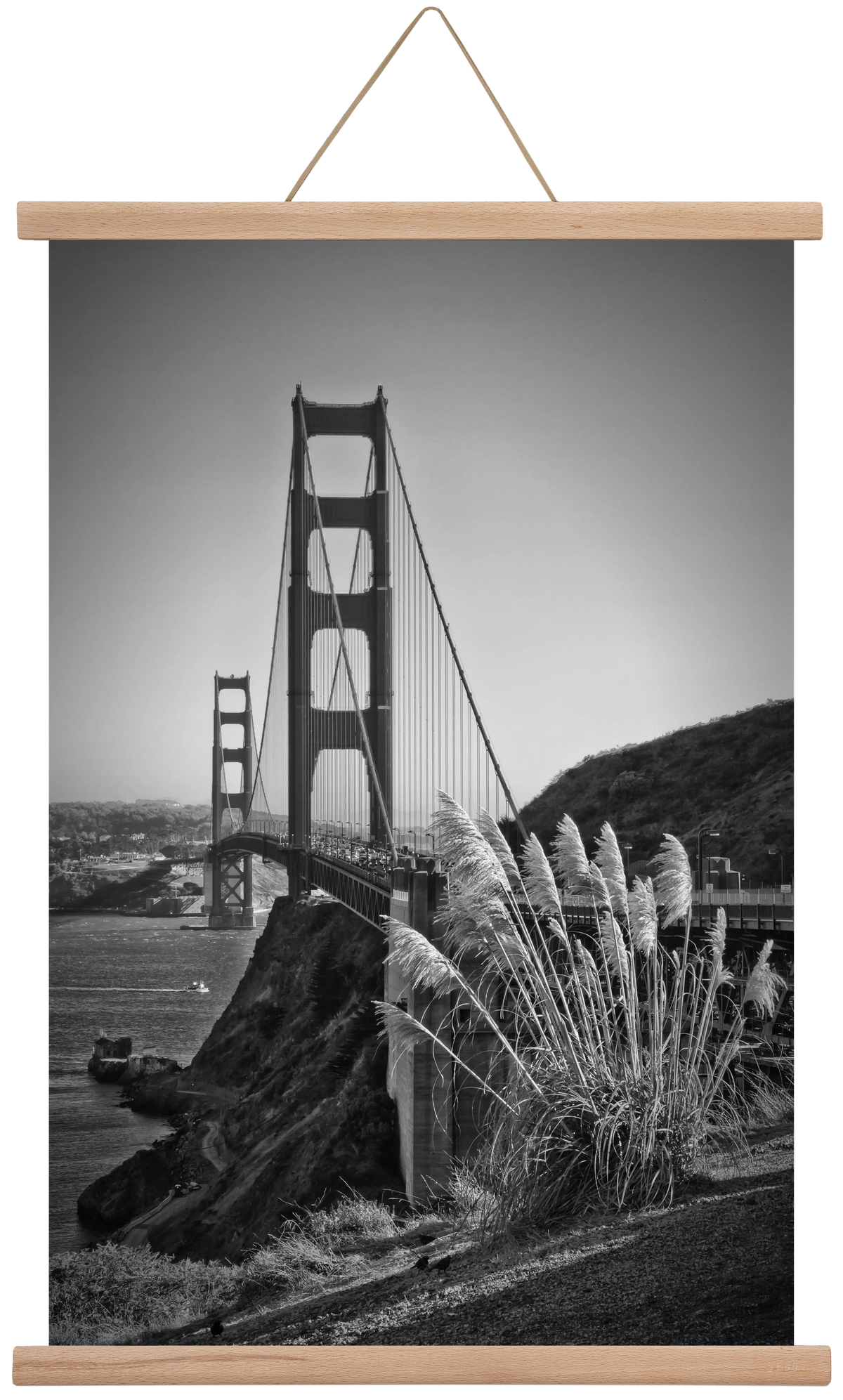 SAN FRANCISCO Golden Gate Bridge, 40x60 cm (40x60 cm), Tölgy akasztó