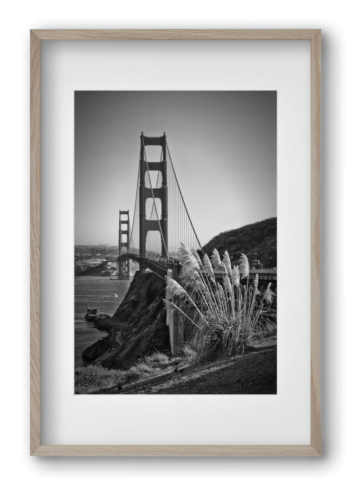 SAN FRANCISCO Golden Gate Bridge, 40x60 cm (30x45 cm), Tölgy keret, paszpartuval