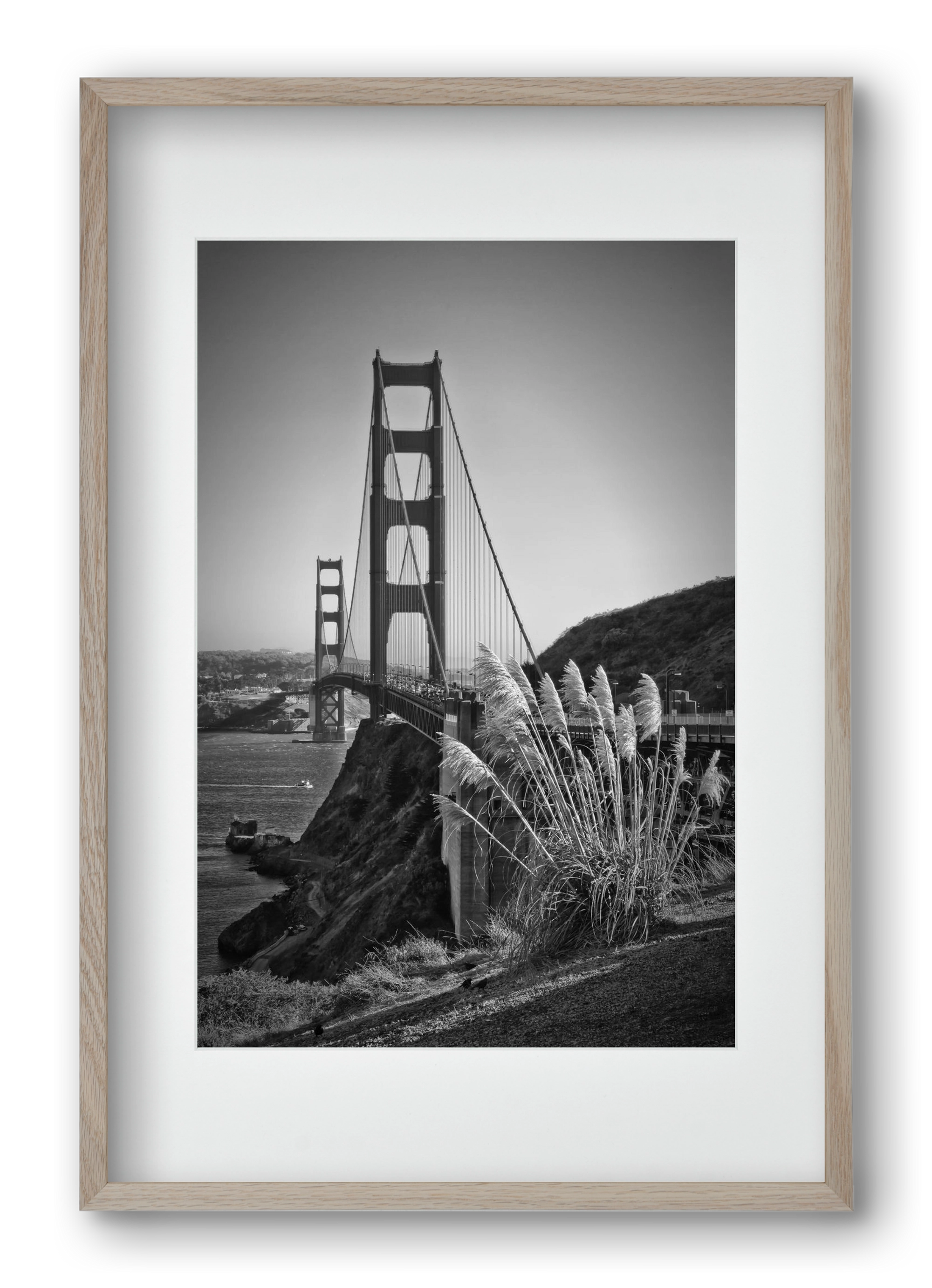 SAN FRANCISCO Golden Gate Bridge, 40x60 cm (30x45 cm), Tölgy keret, paszpartuval