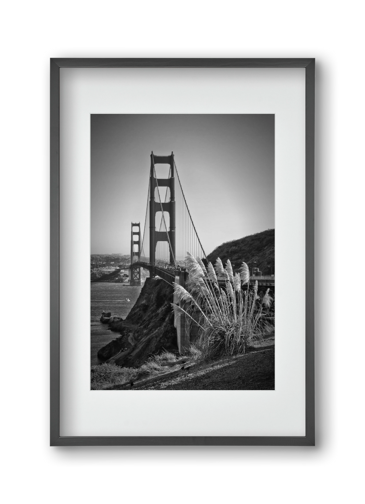 SAN FRANCISCO Golden Gate Bridge, 30x45 cm (20x30 cm), Fekete keret, paszpartuval