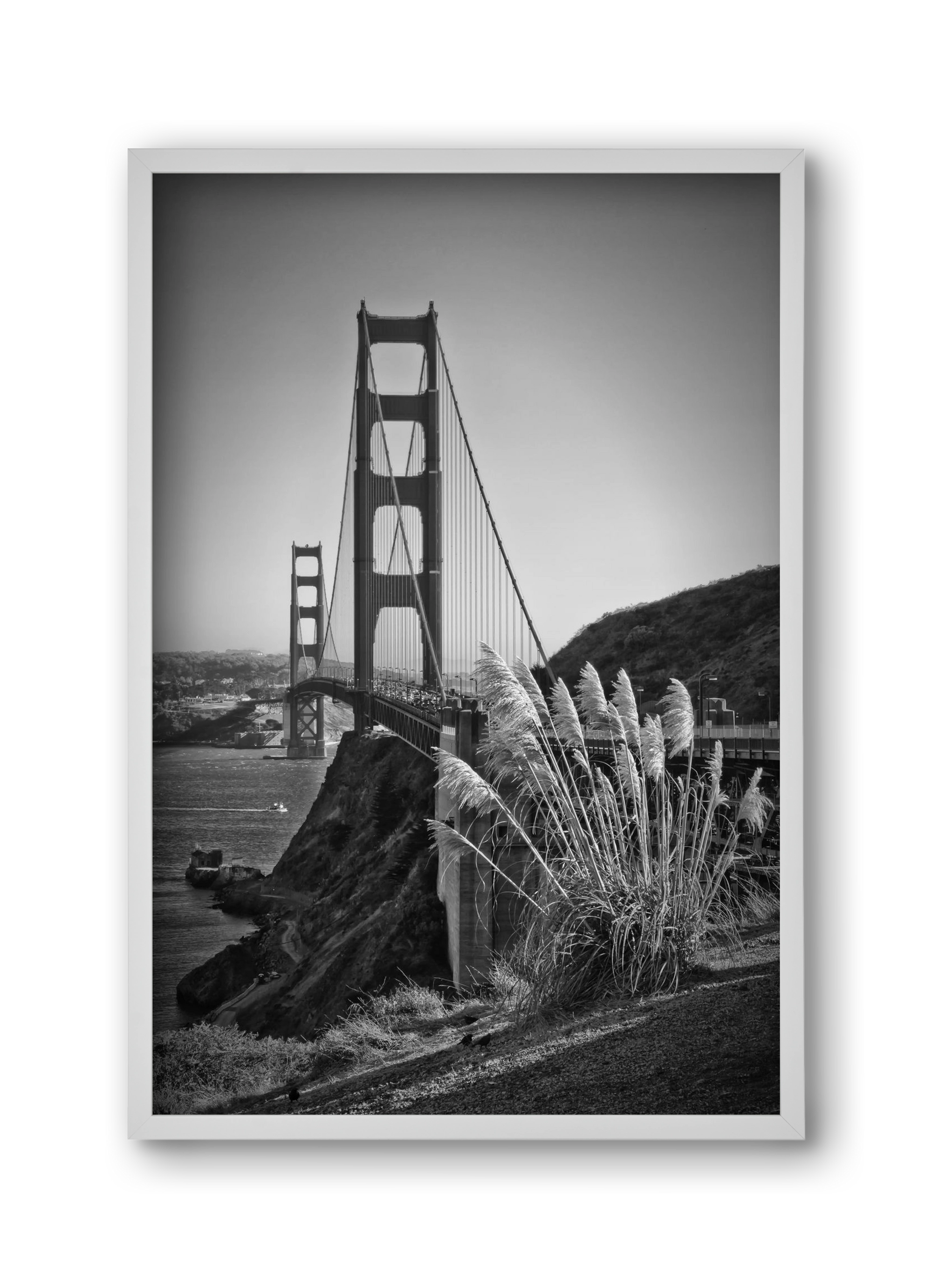 SAN FRANCISCO Golden Gate Bridge, 30x45 cm (30x45 cm), Fehér keret