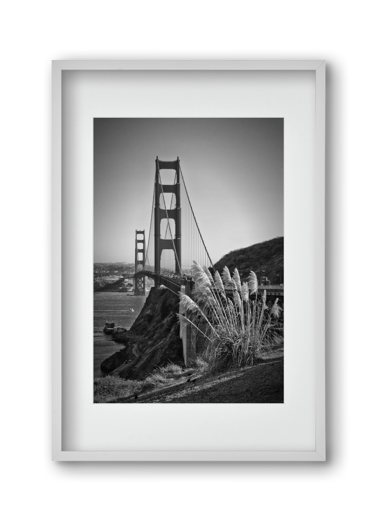 SAN FRANCISCO Golden Gate Bridge, 30x45 cm (20x30 cm), Fehér keret, paszpartuval