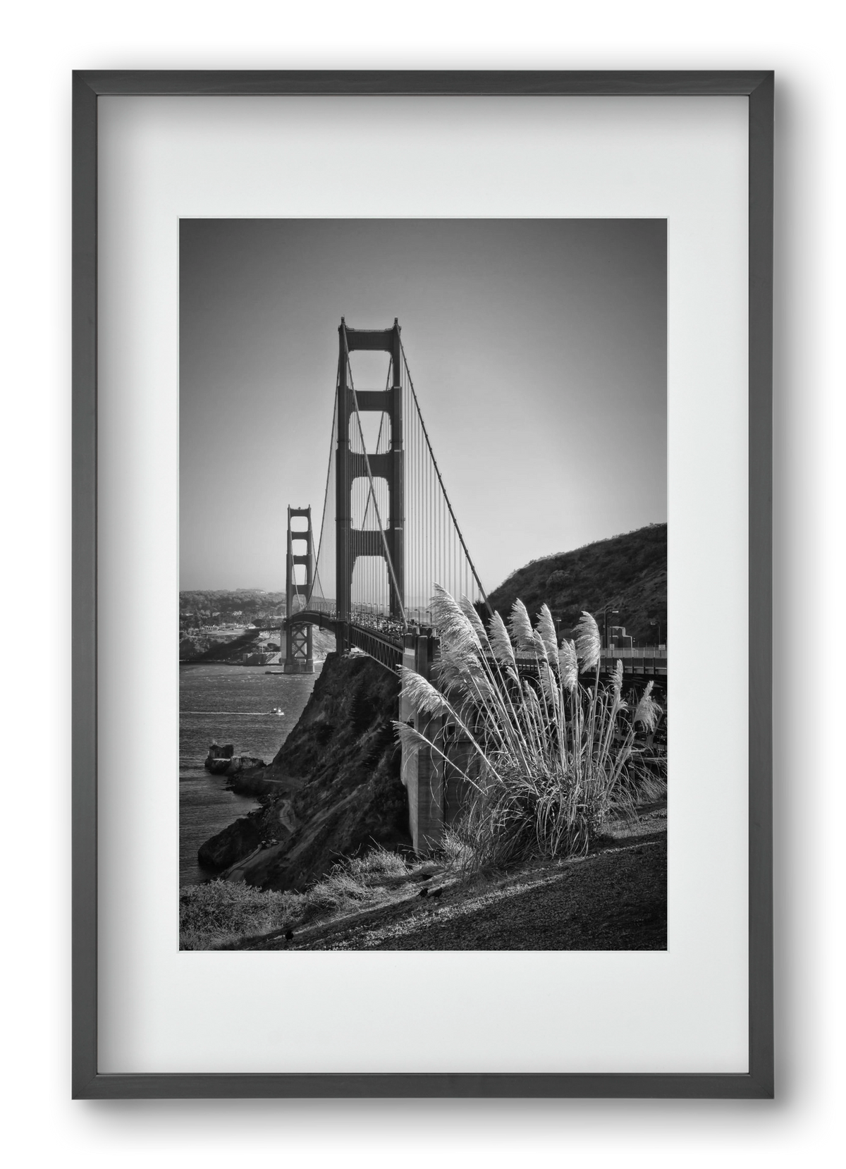 SAN FRANCISCO Golden Gate Bridge, 40x60 cm (30x45 cm), Fekete keret, paszpartuval
