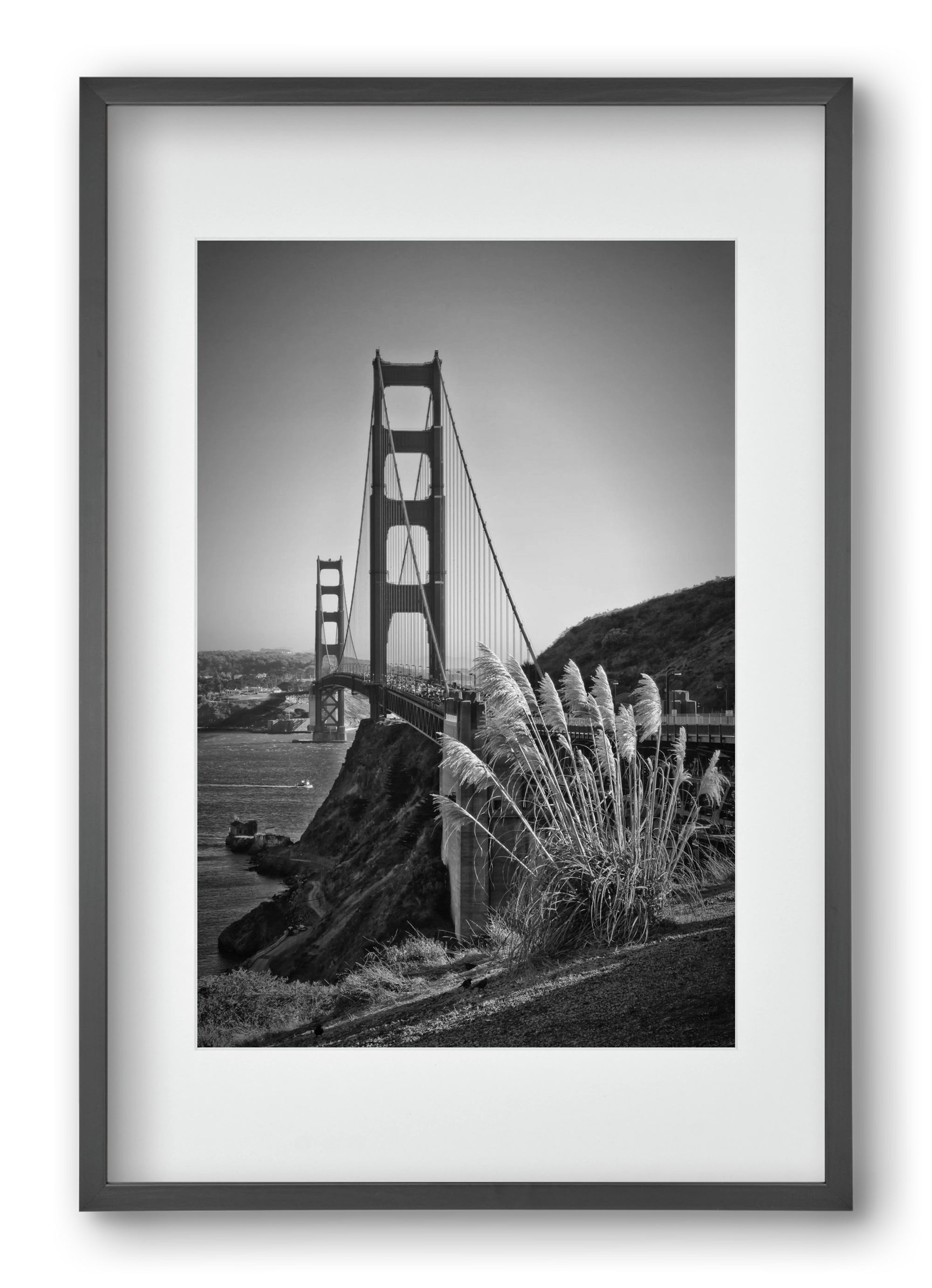 SAN FRANCISCO Golden Gate Bridge, 40x60 cm (30x45 cm), Fekete keret, paszpartuval