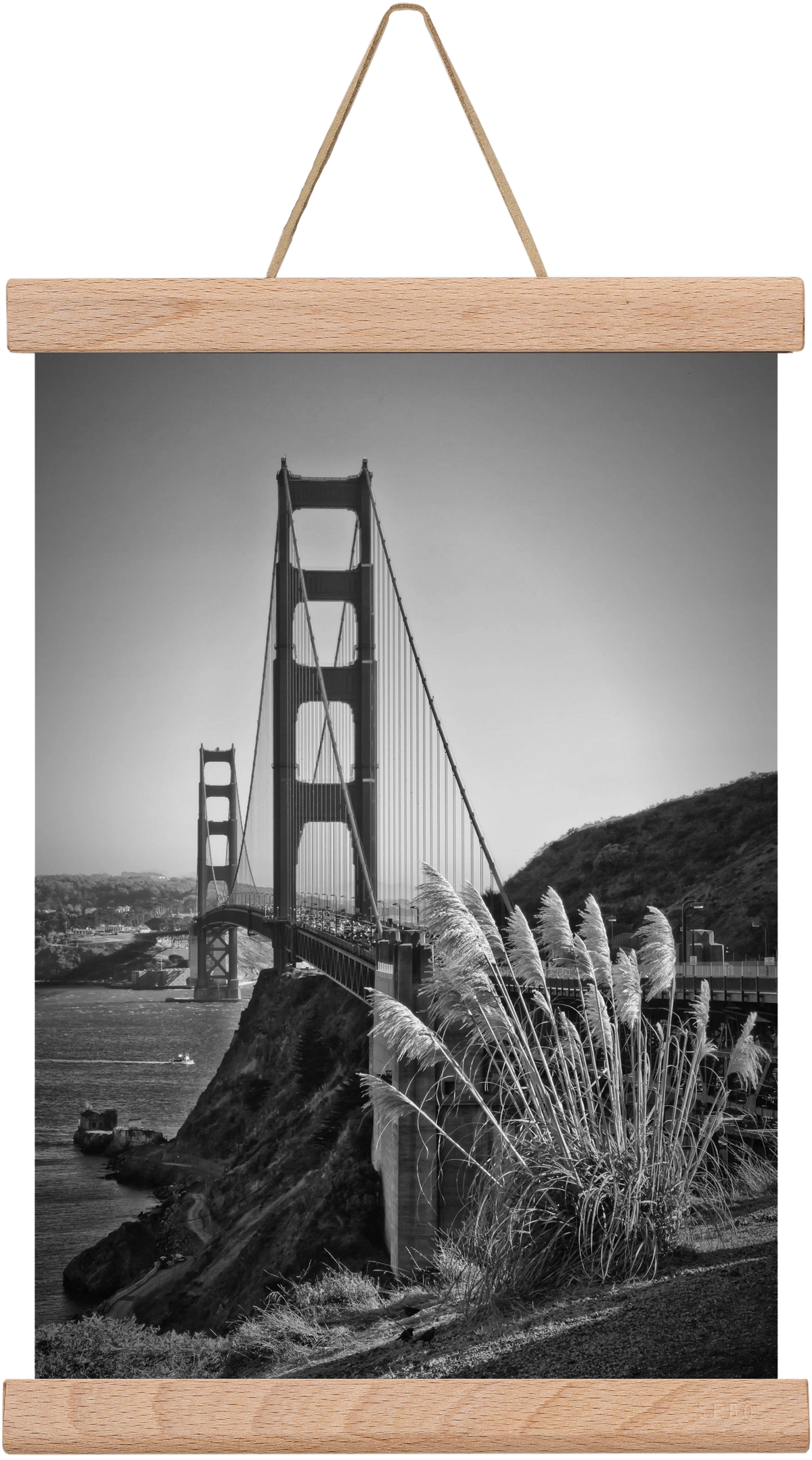 SAN FRANCISCO Golden Gate Bridge, 20x30 cm (20x30 cm), Tölgy akasztó