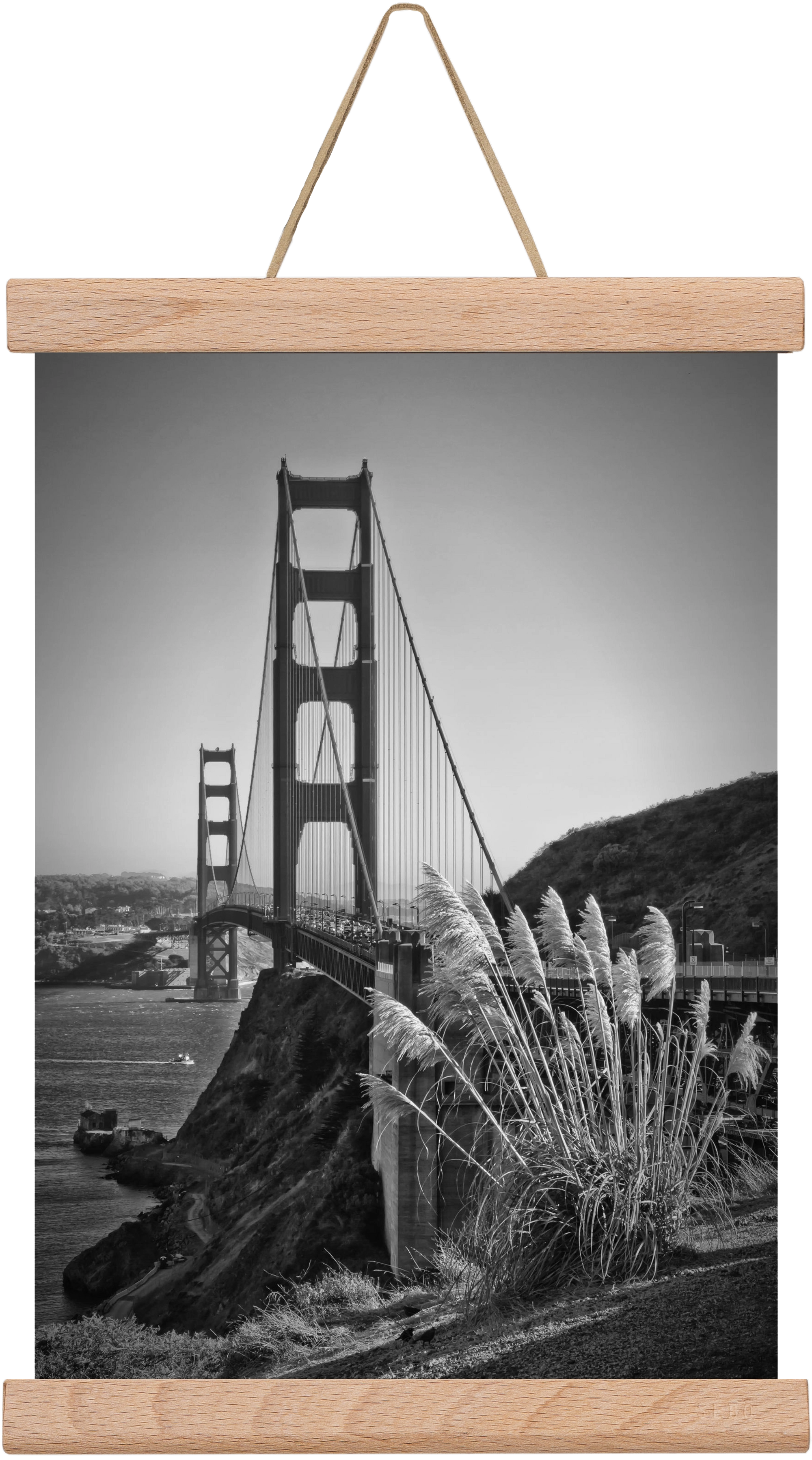 SAN FRANCISCO Golden Gate Bridge, 20x30 cm (20x30 cm), Tölgy akasztó