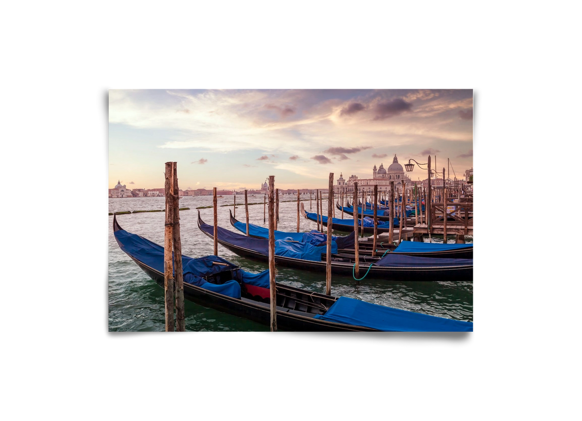 VENICE Gondolas & Santa Maria della Salute , 30x20 cm, Keret nélkül