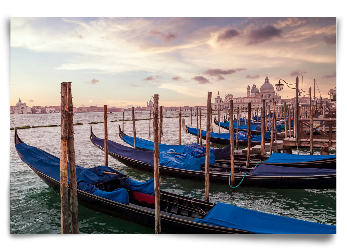 VENICE Gondolas & Santa Maria della Salute , 90x60 cm, Keret nélkül