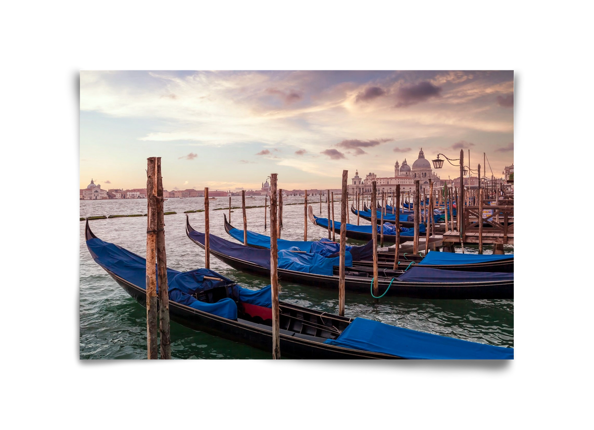 VENICE Gondolas & Santa Maria della Salute , 45x30 cm, Keret nélkül