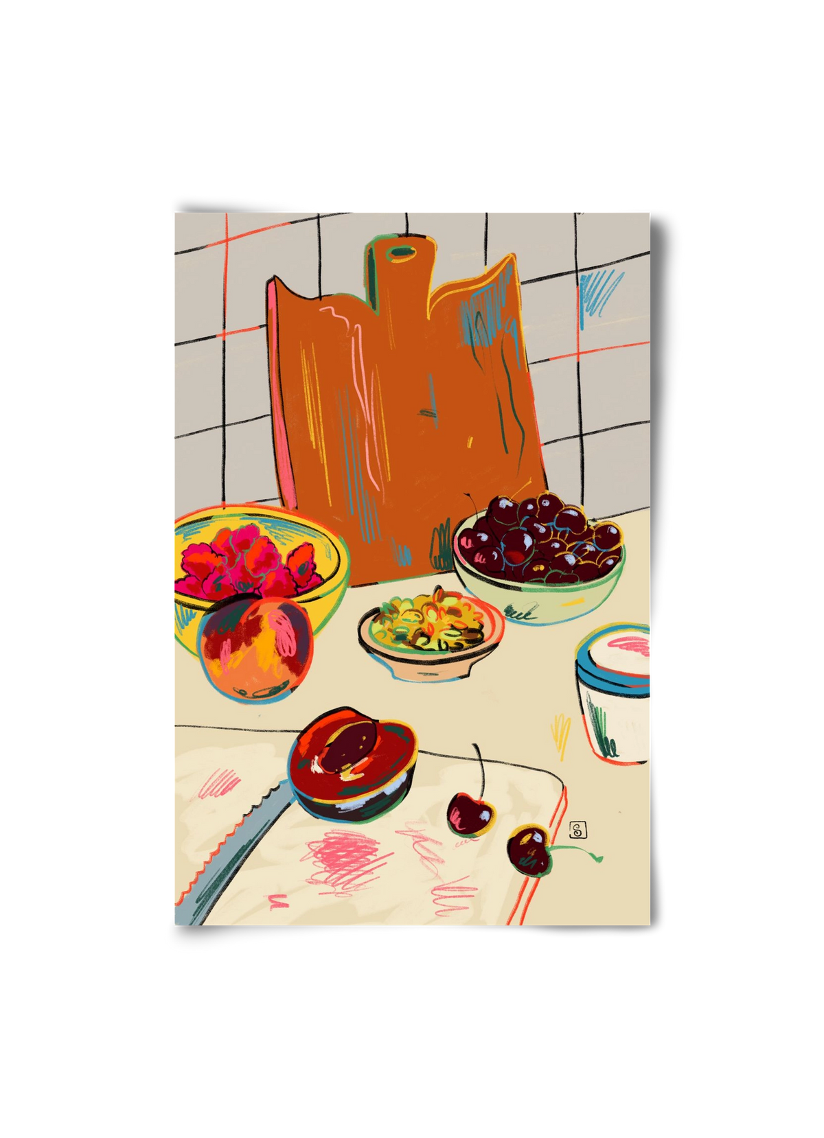 AUTUMN FRUIT STILL LIFE, 20x30 cm, Keret nélkül