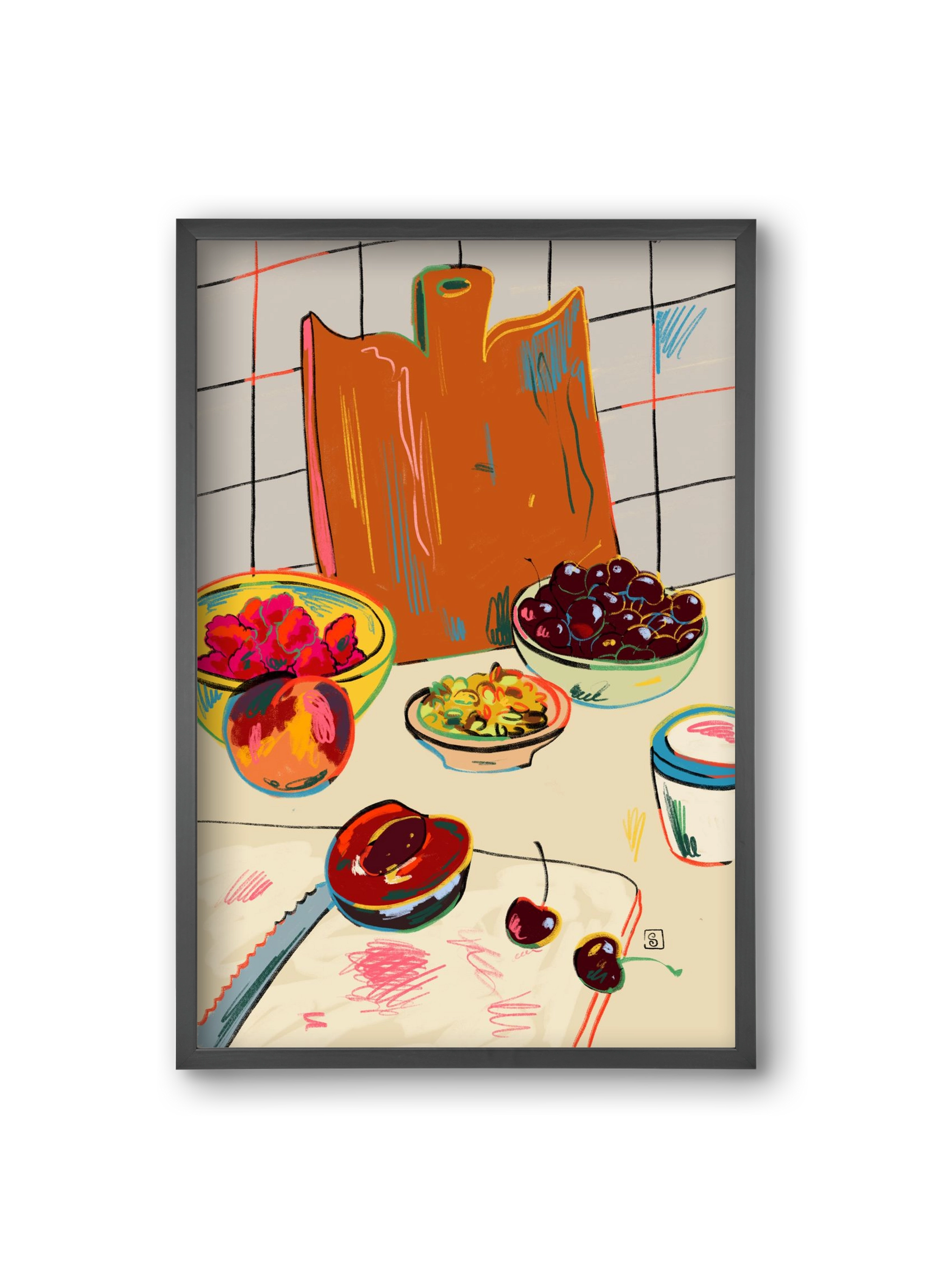 AUTUMN FRUIT STILL LIFE, 20x30 cm (20x30 cm), Fekete keret