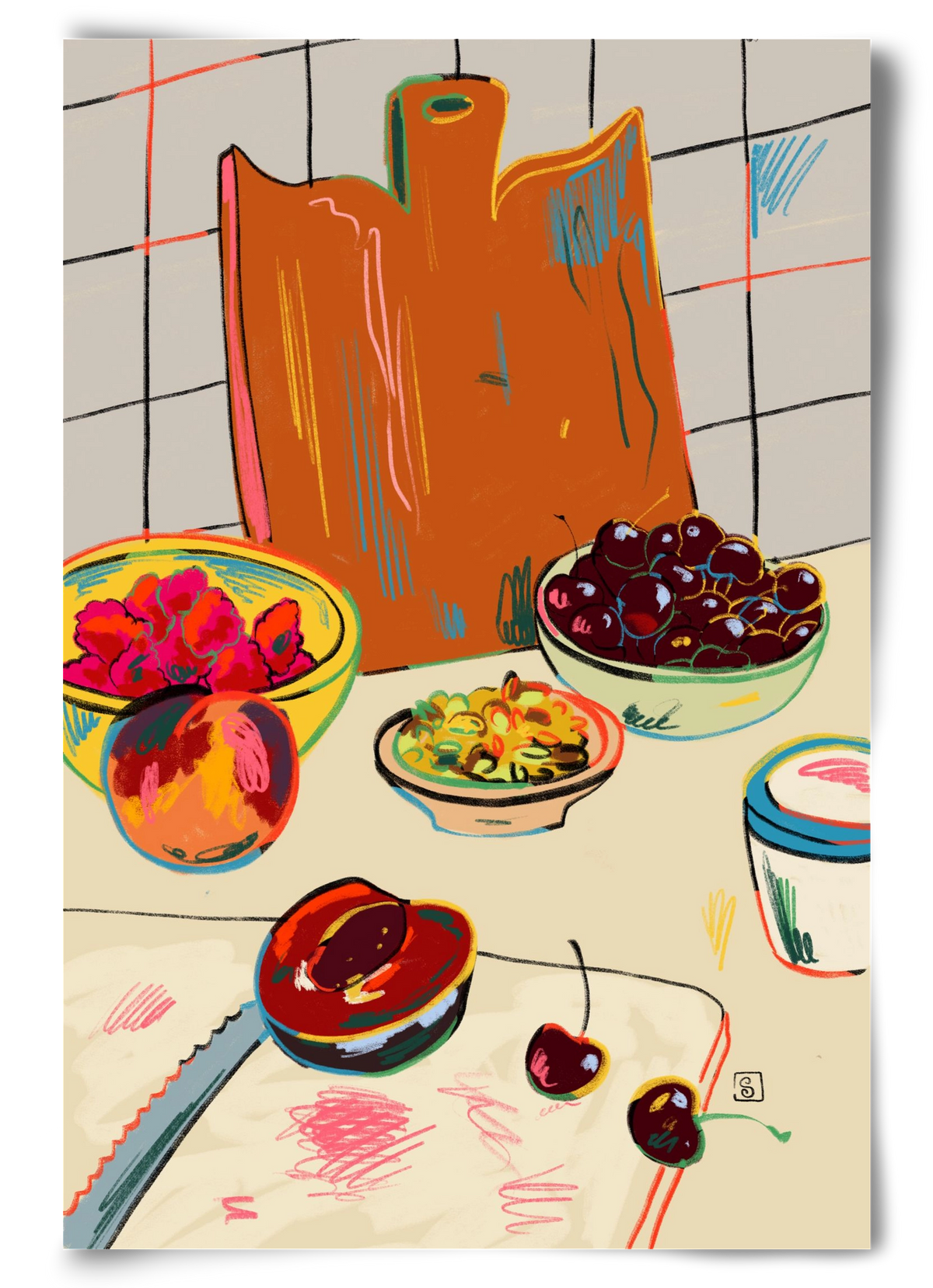 AUTUMN FRUIT STILL LIFE, 60x90 cm, Keret nélkül