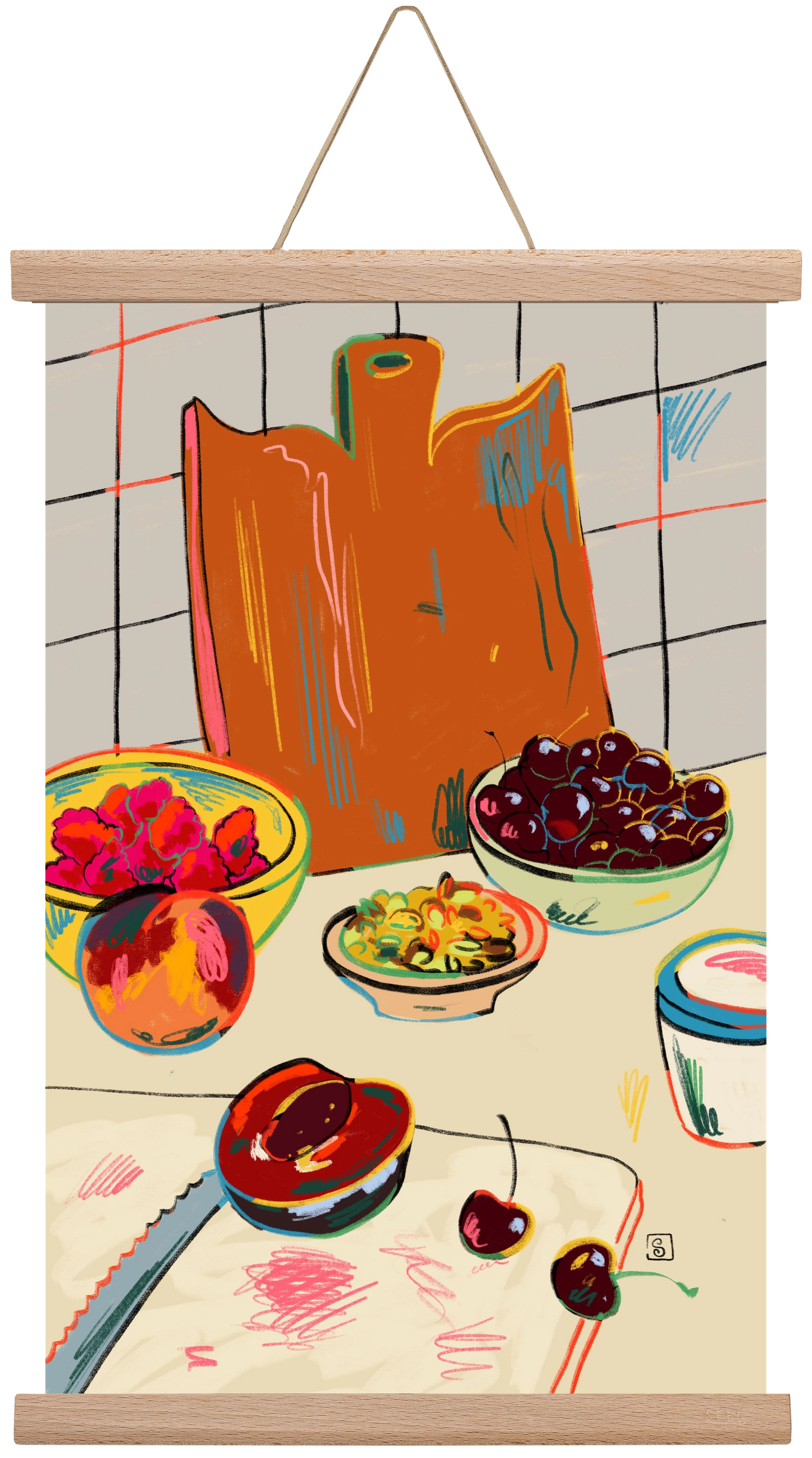 AUTUMN FRUIT STILL LIFE, 30x45 cm (30x45 cm), Tölgy akasztó