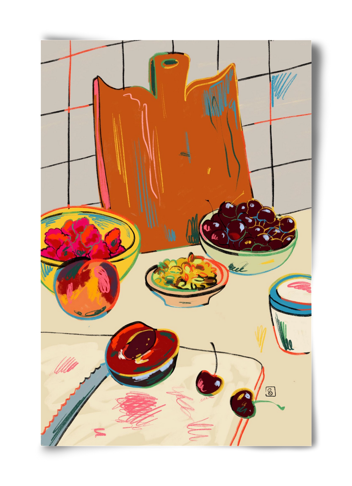 AUTUMN FRUIT STILL LIFE, 40x60 cm, Keret nélkül