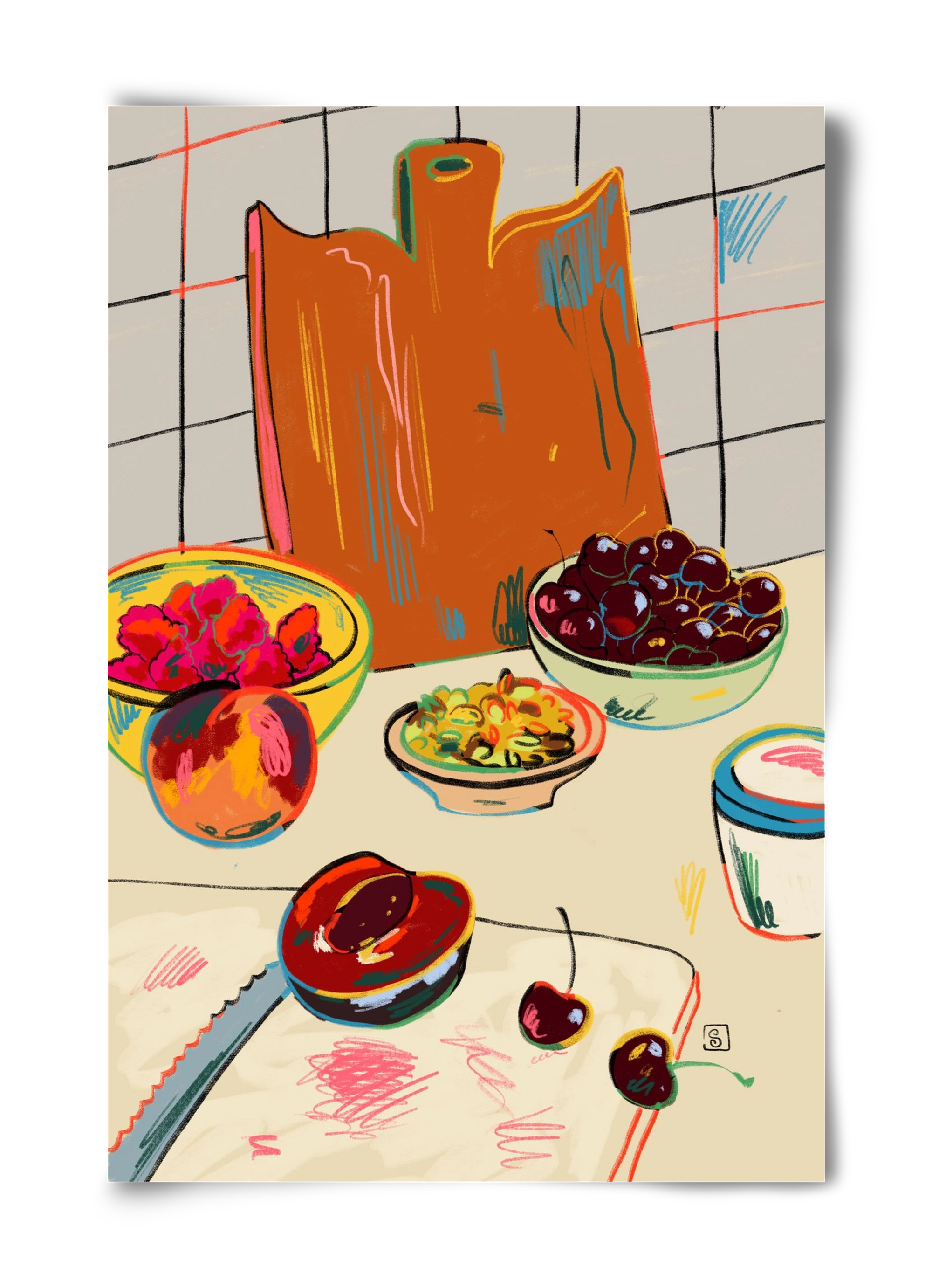 AUTUMN FRUIT STILL LIFE, 40x60 cm, Keret nélkül