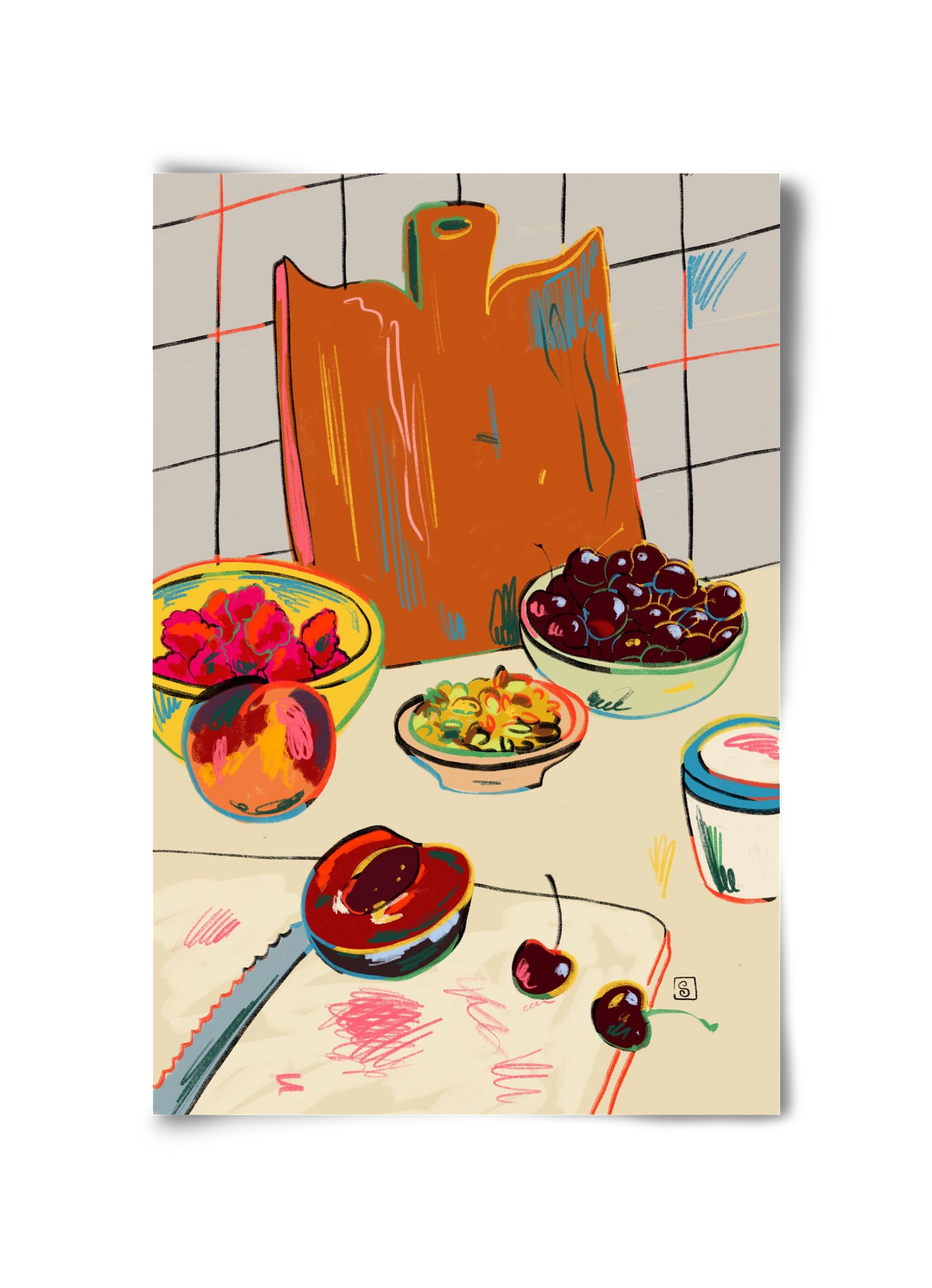 AUTUMN FRUIT STILL LIFE, 30x45 cm, Keret nélkül