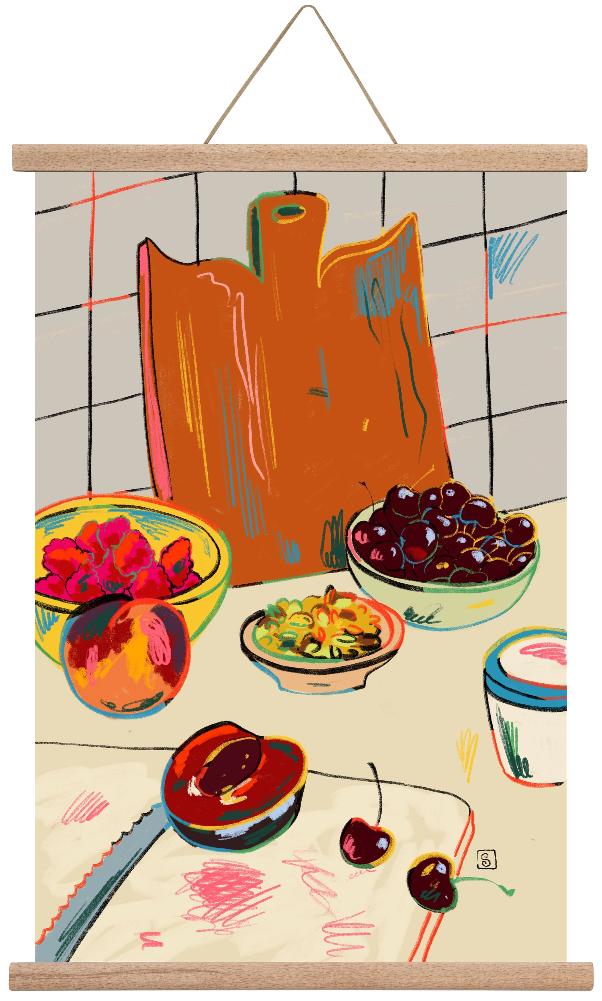 AUTUMN FRUIT STILL LIFE, 40x60 cm (40x60 cm), Tölgy akasztó