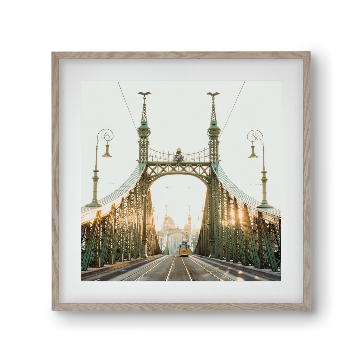 Liberty Bridge Sunset , 30x30 cm (20x20 cm), Tölgy keret, paszpartuval