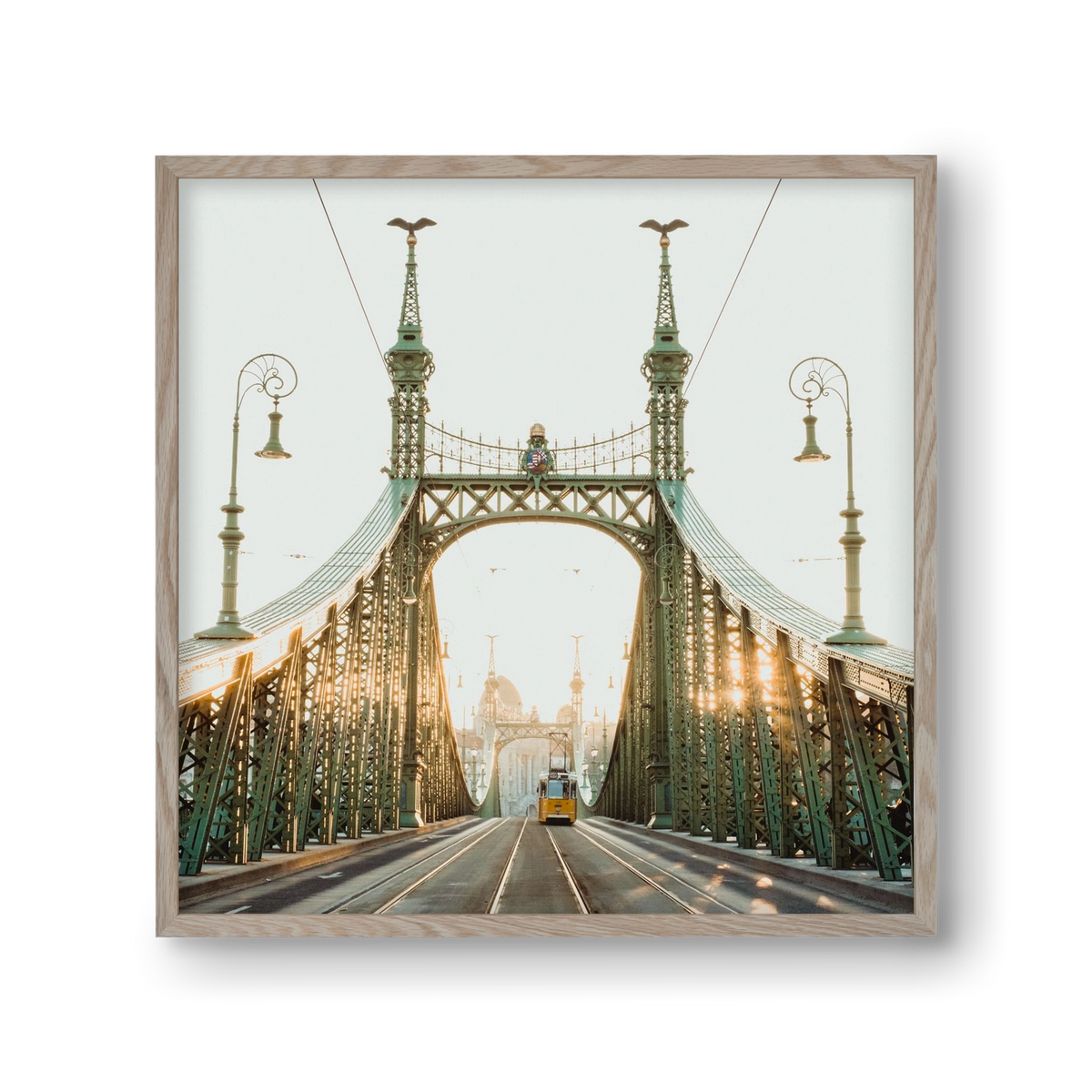 Liberty Bridge Sunset , 30x30 cm (30x30 cm), Tölgy keret