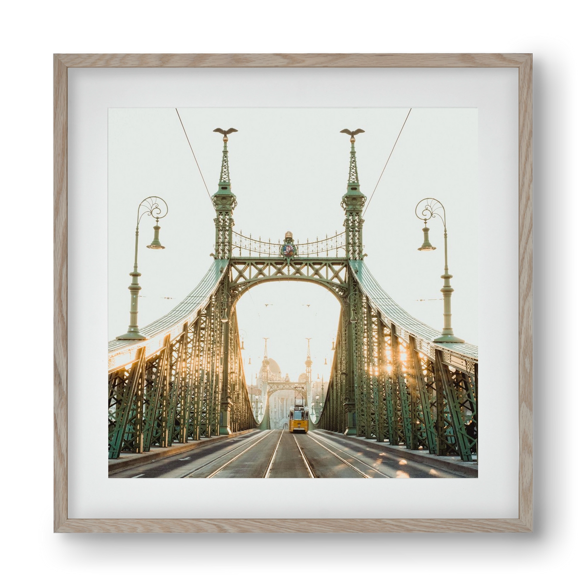 Liberty Bridge Sunset , 40x40 cm (30x30 cm), Tölgy keret, paszpartuval