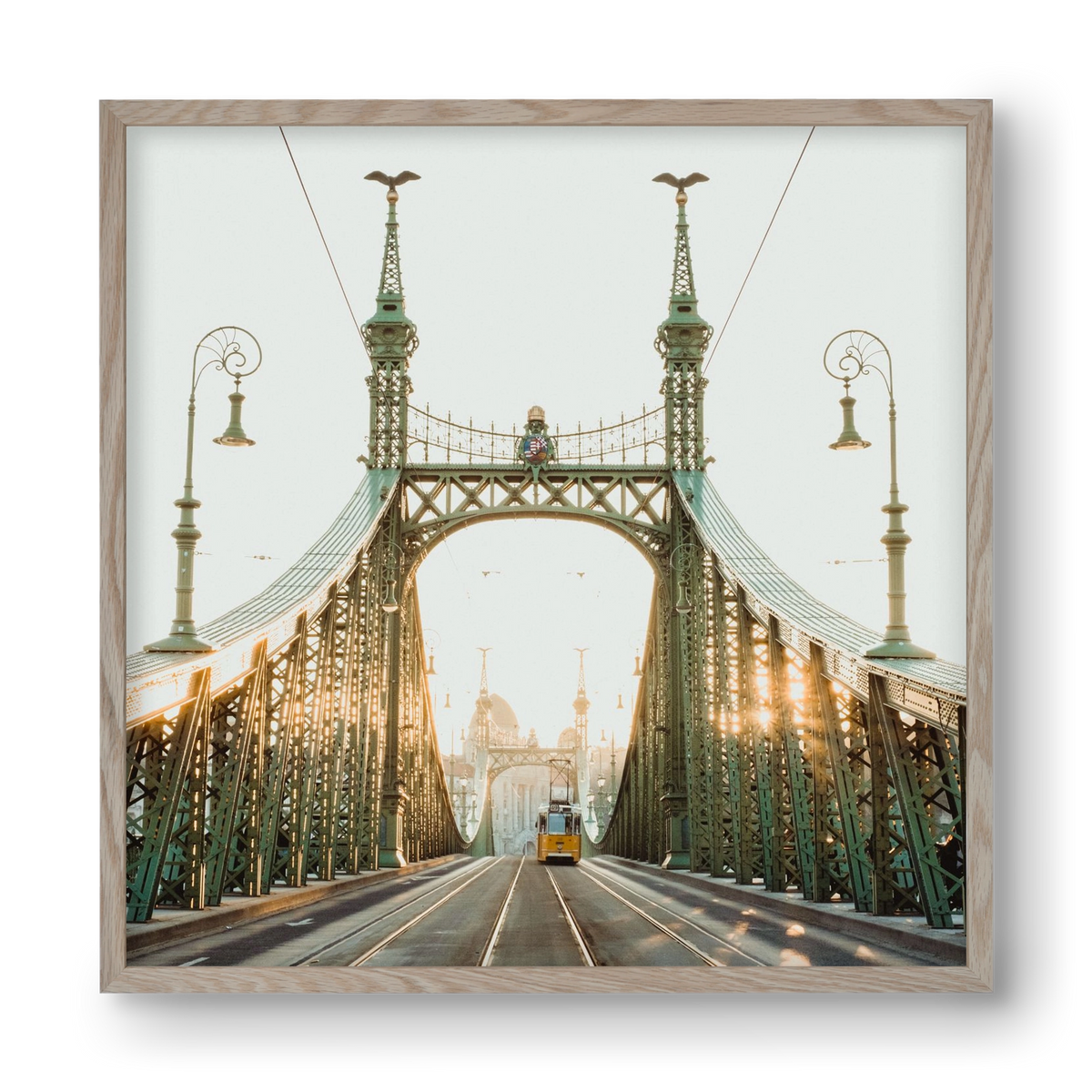 Liberty Bridge Sunset , 40x40 cm (40x40 cm), Tölgy keret