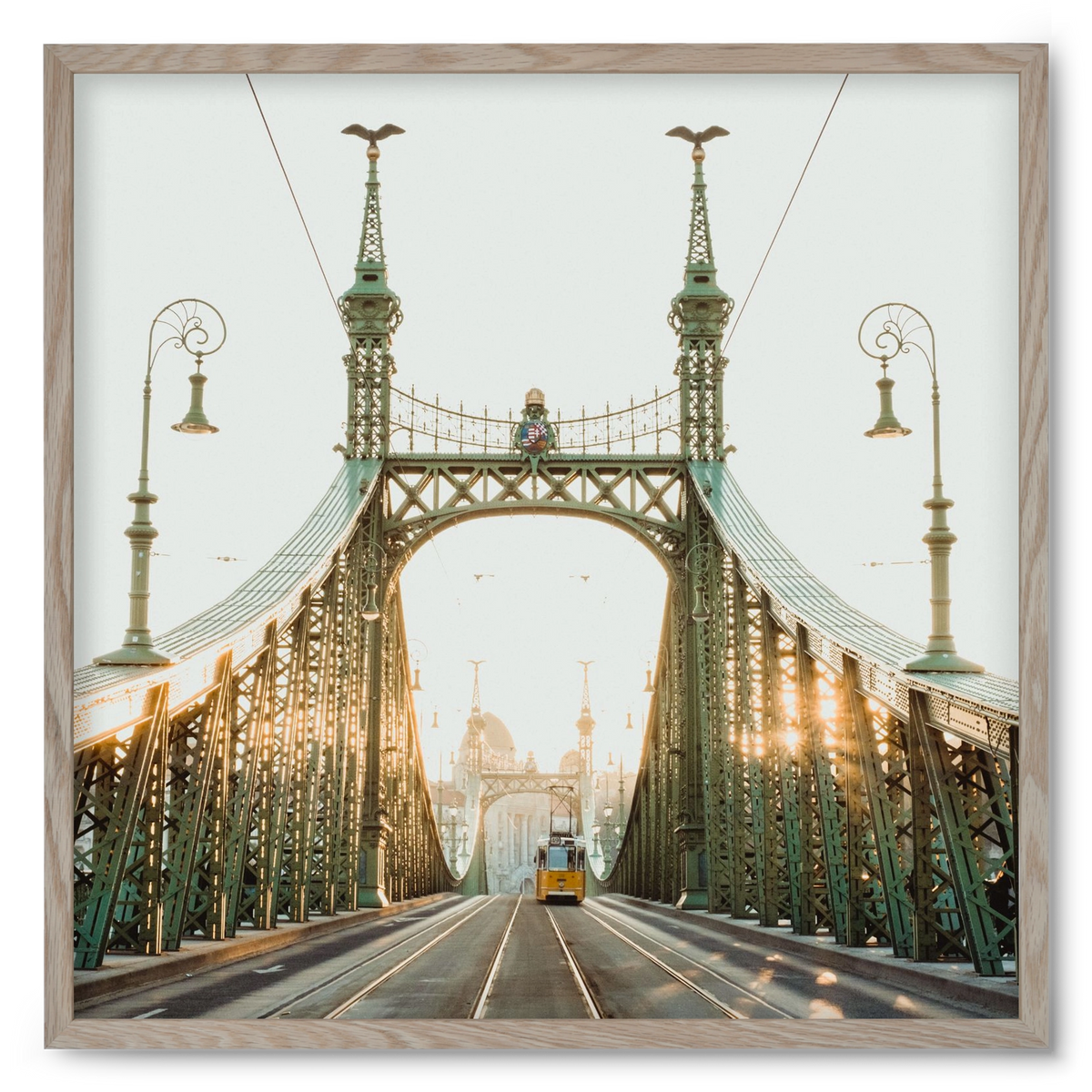 Liberty Bridge Sunset , 50x50 cm (50x50 cm), Tölgy keret