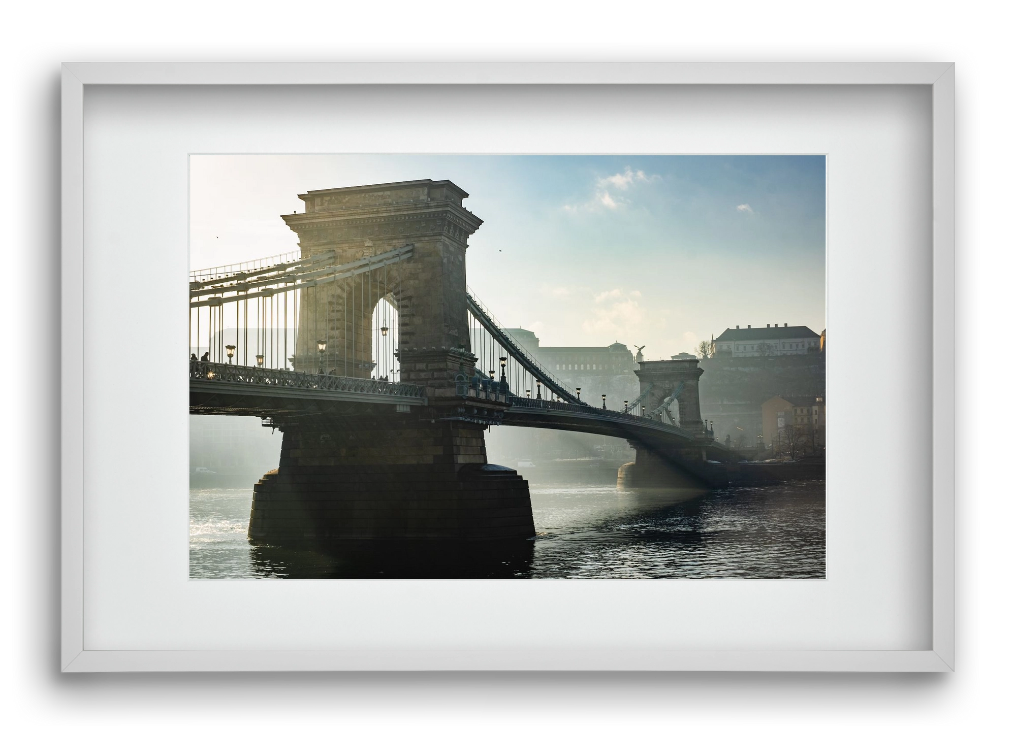 ChainBridge, 60x40 cm (45x30 cm), Fehér keret, paszpartuval