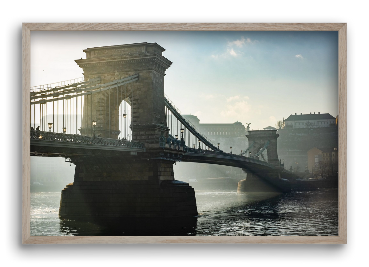 ChainBridge, 60x40 cm (60x40 cm), Tölgy keret