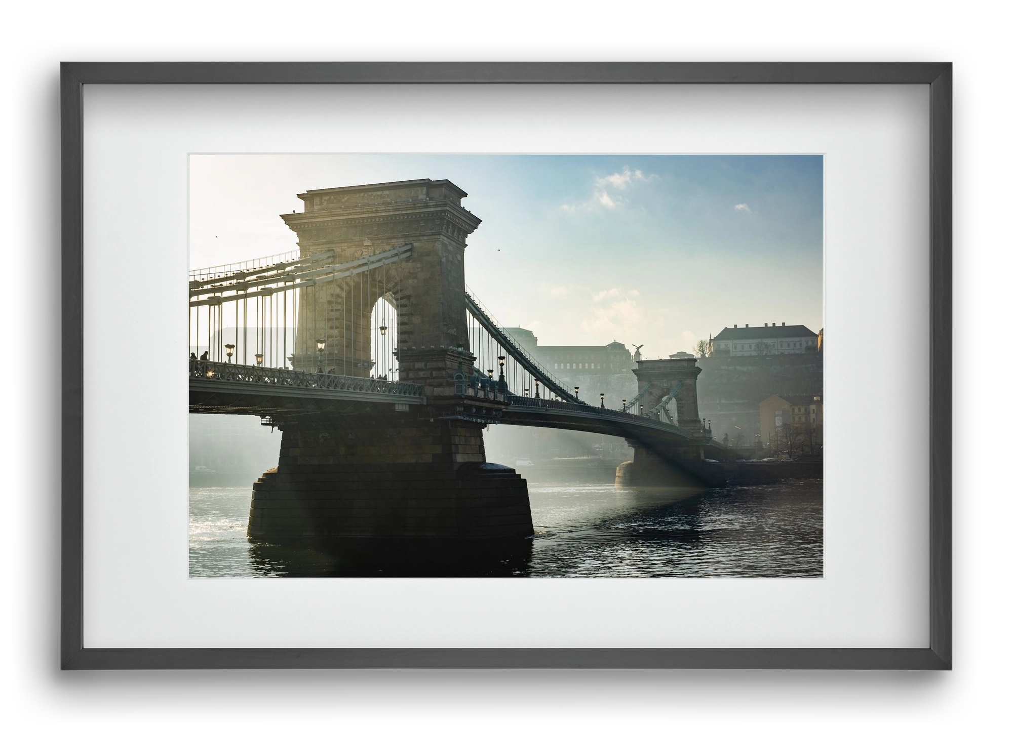 ChainBridge, 60x40 cm (45x30 cm), Fekete keret, paszpartuval