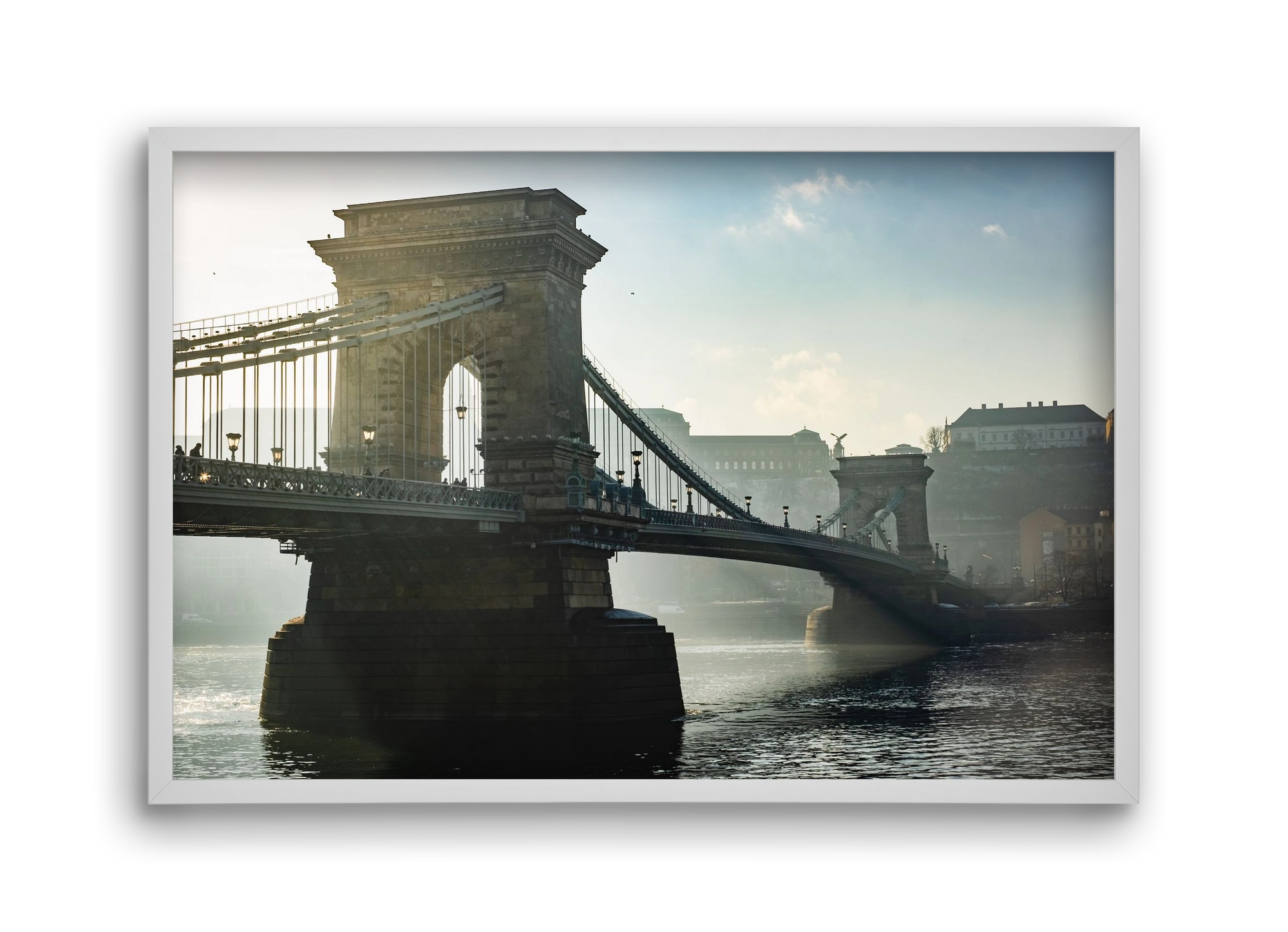 ChainBridge, 45x30 cm (45x30 cm), Fehér keret