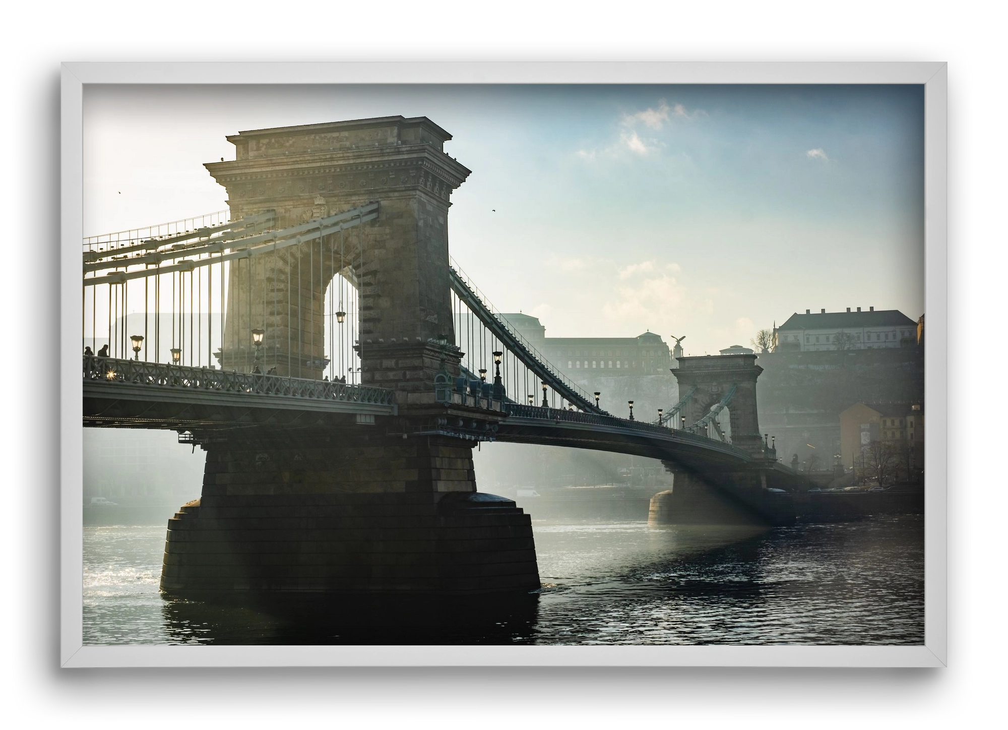 ChainBridge, 60x40 cm (60x40 cm), Fehér keret