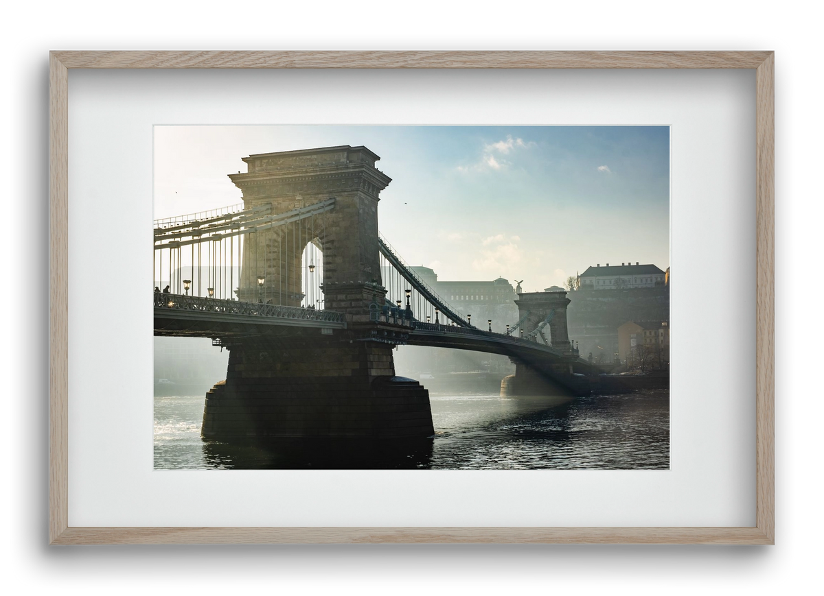 ChainBridge, 60x40 cm (45x30 cm), Tölgy keret, paszpartuval
