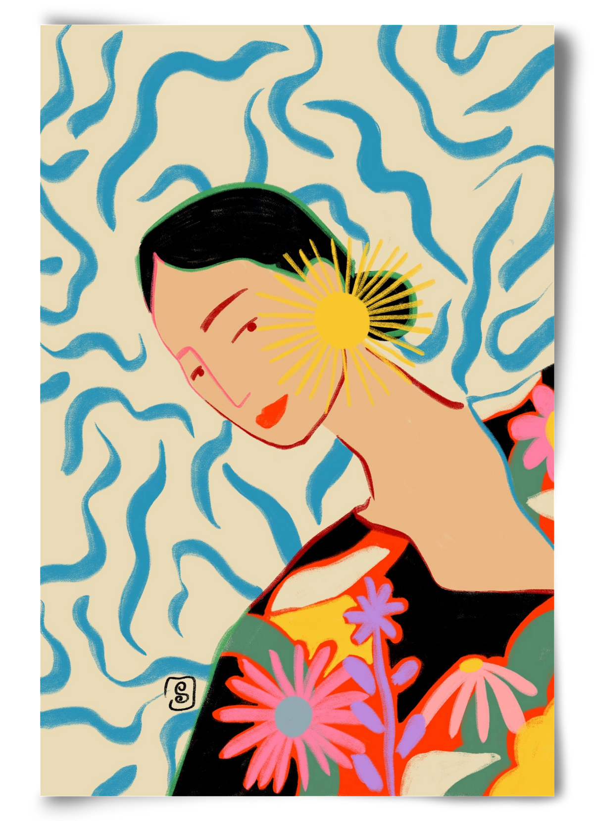 SUN AND SMILE, 60x90 cm, Keret nélkül