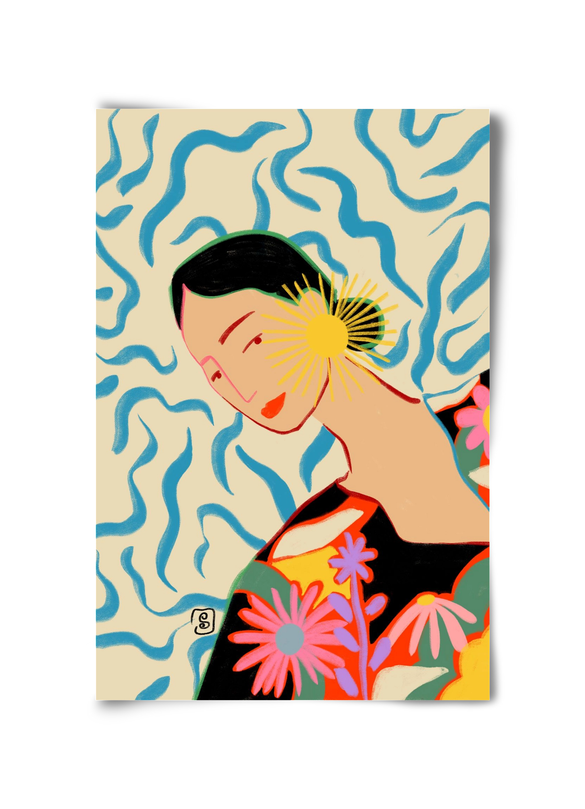 SUN AND SMILE, 30x45 cm, Keret nélkül